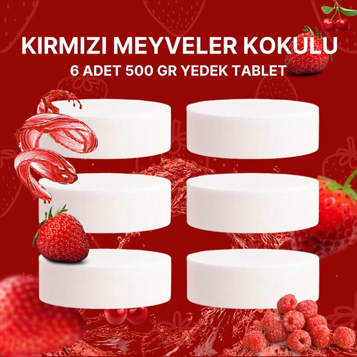 3 Adet 2x500 gr Nem Alıcı Rutubet Ve Küf Önleyici Yedek Tablet Kırmızı Meyve
