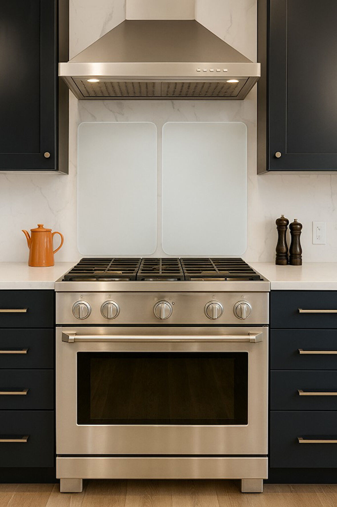 2'li 30x52 Cm Cam Ocak Koruyucu 4'lü Ocaklar Için Buzlu Cam