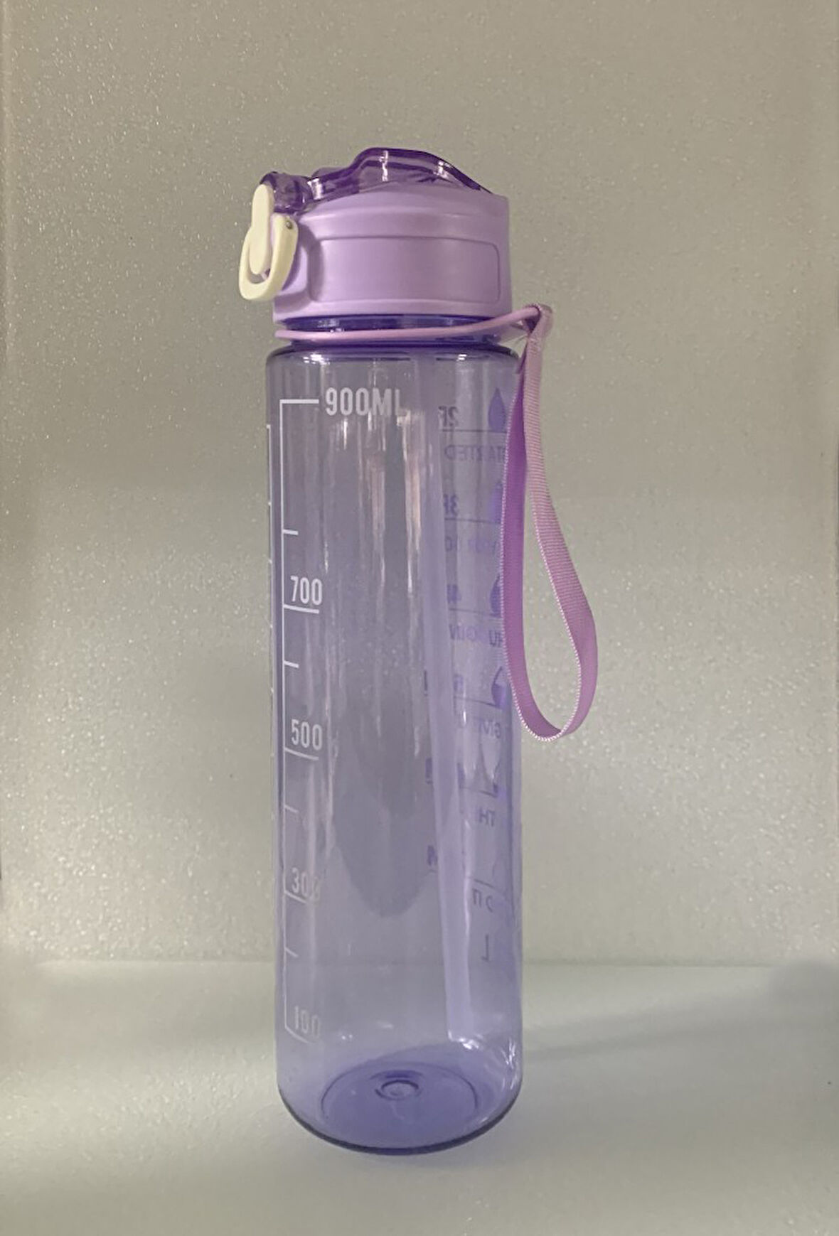 Mor, Şeffaf Pipetli Matara – 900 ml, Sızdırmaz Kapaklı Suluk