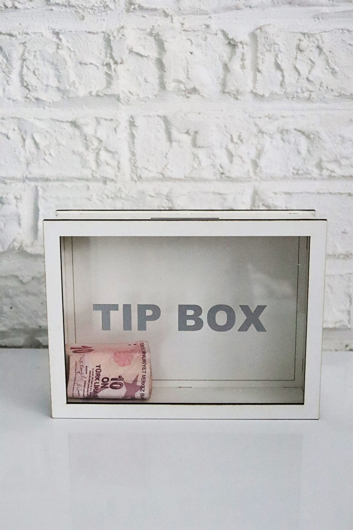 Ahşap Özel Yapım Beyaz Tıp Box- Kumbara