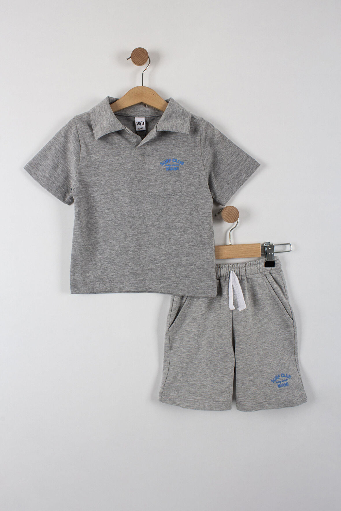 Erkek Çocuk Surf Club Yazı Şortlu Takım