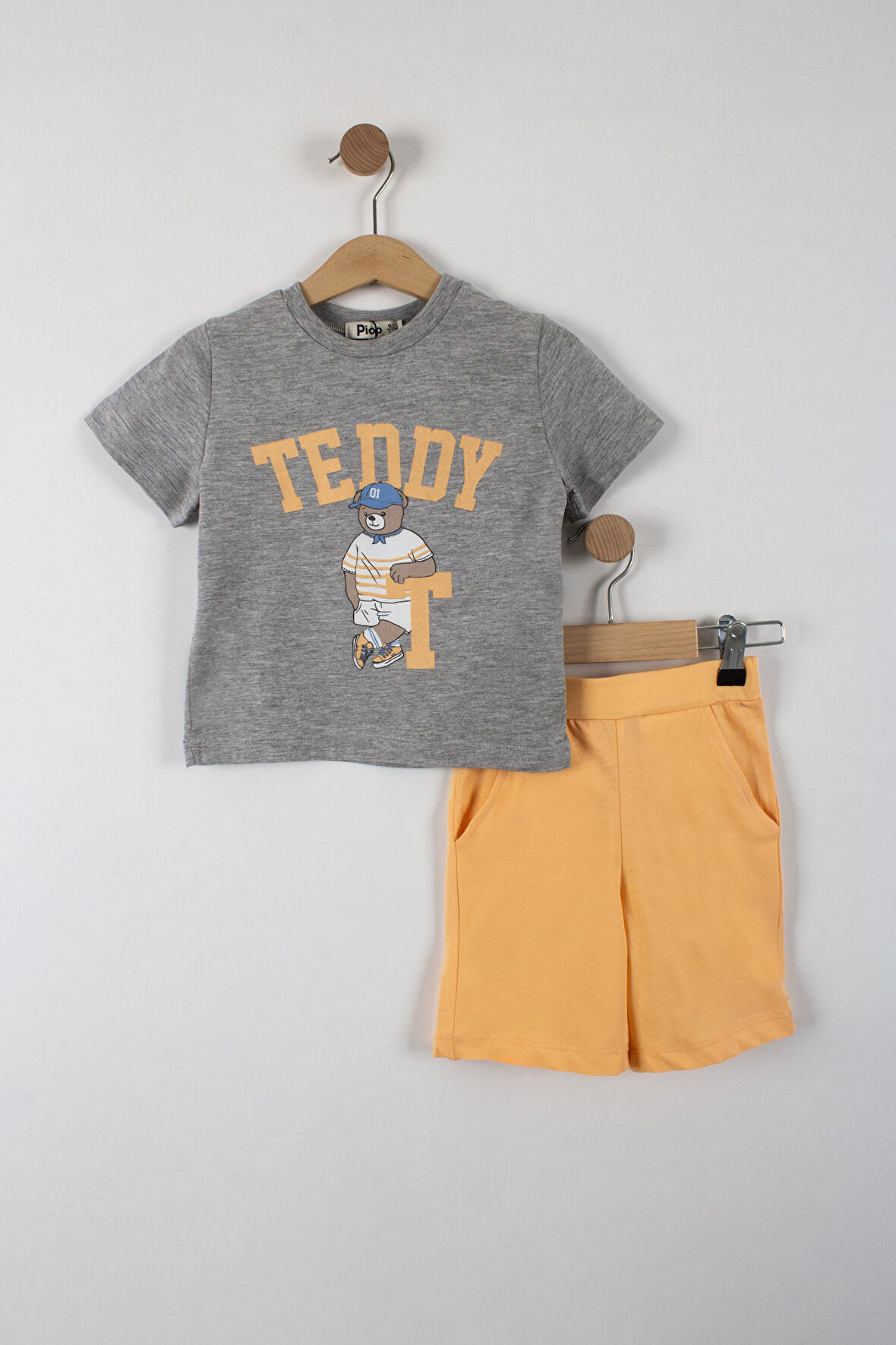 Erkek Çocuk Teddy Yazılı Şortlu Takım