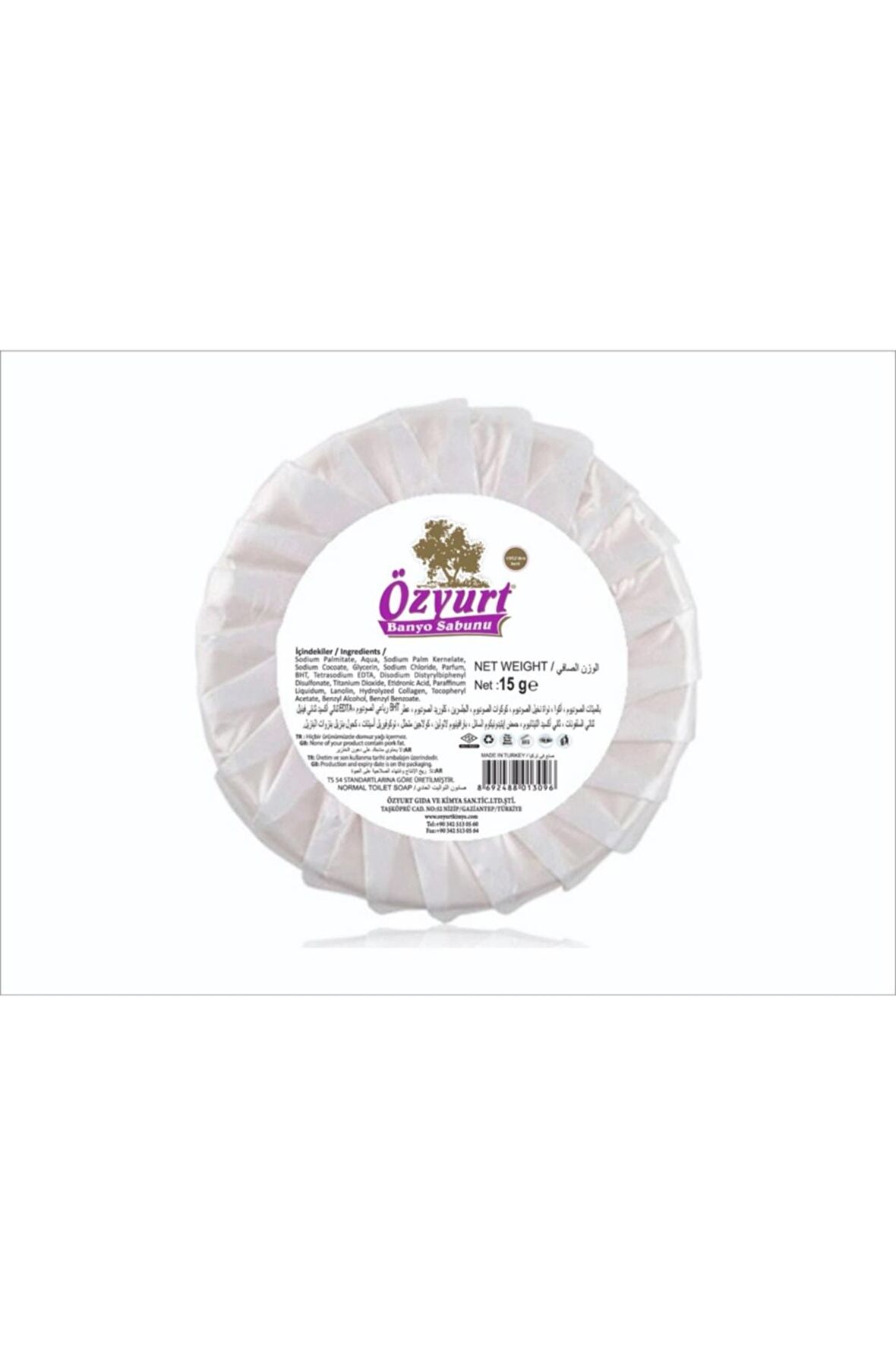 Yuvarlak Sargılı Kalıp Sabun 15gr. X 1000= 1 Adet