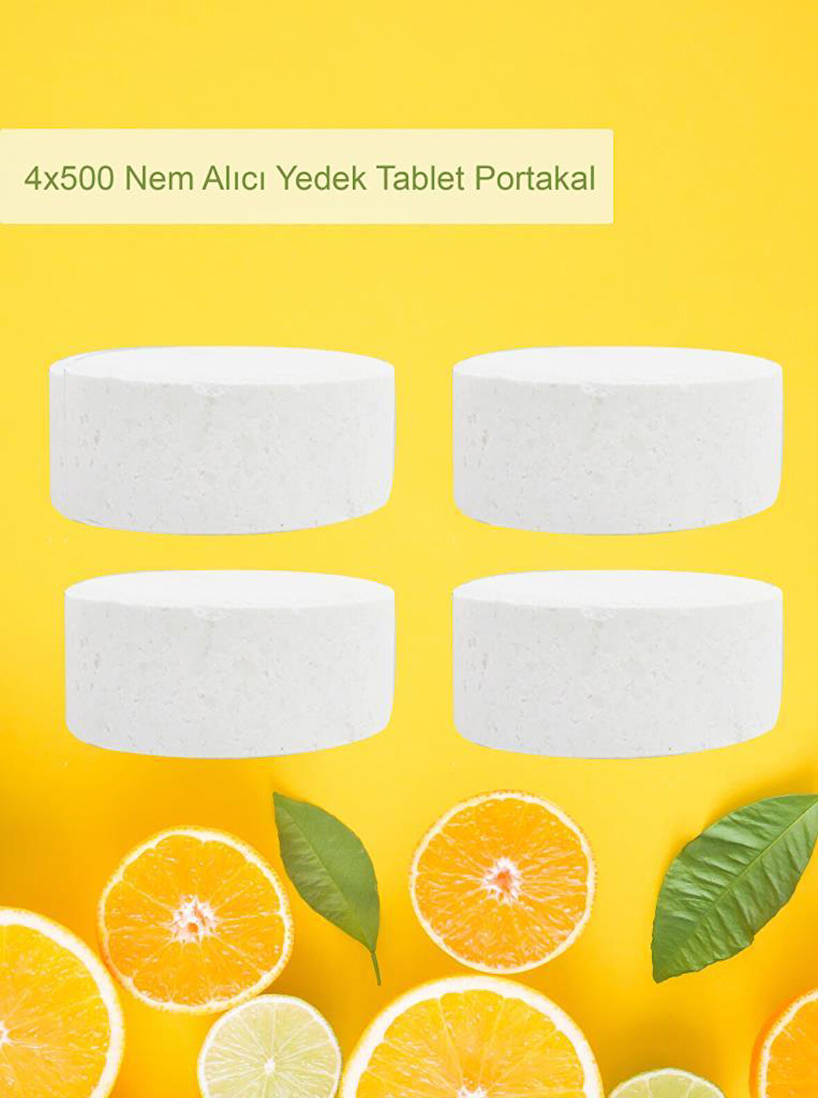 2 Adet 2x500 gr Nem Alıcı Rutubet Ve Küf Önleyici Yedek Tablet Portakal