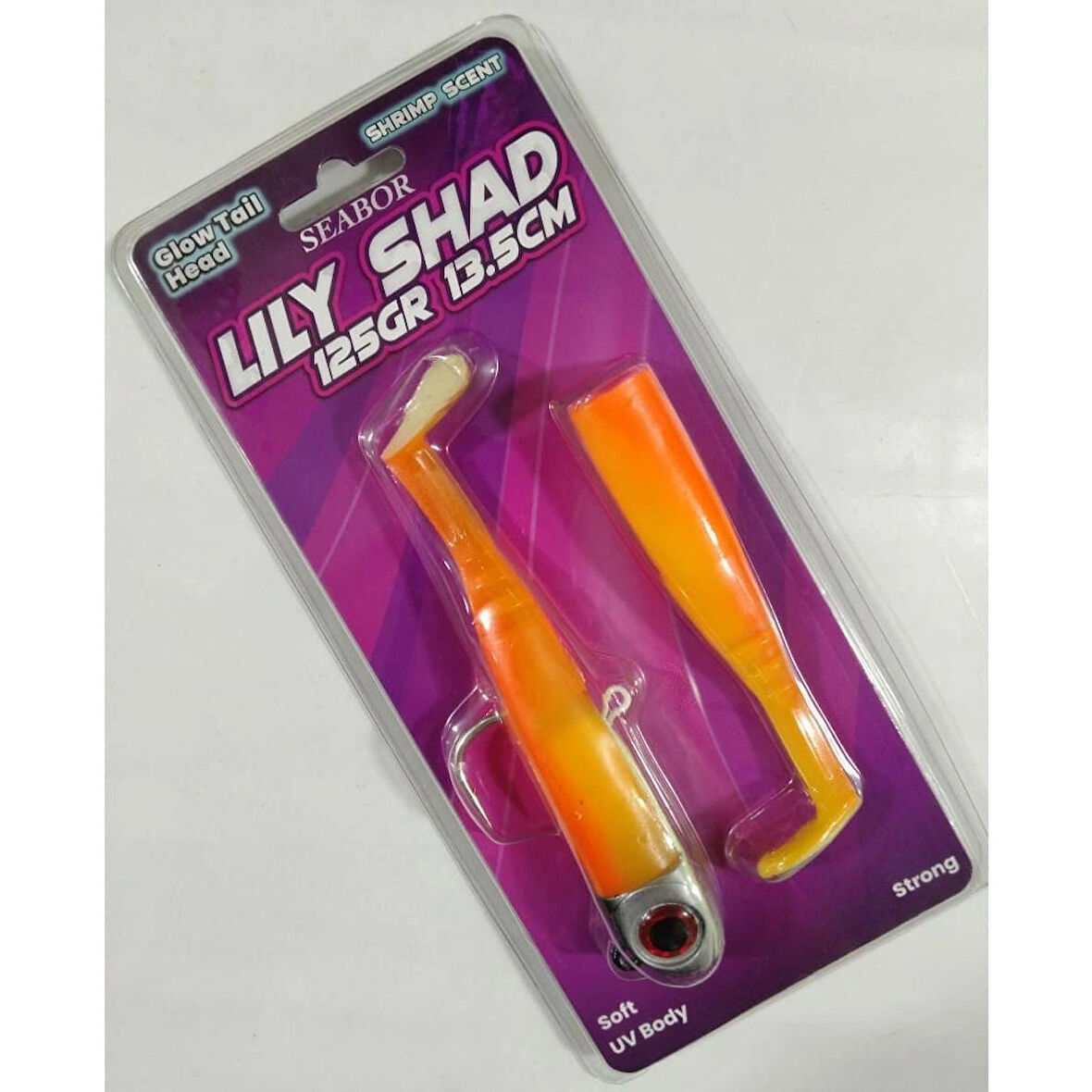 SEABOR LILY SHAD 125 GR 13,5 CM 2+1 SİLİKON YEM - ORANGE UV