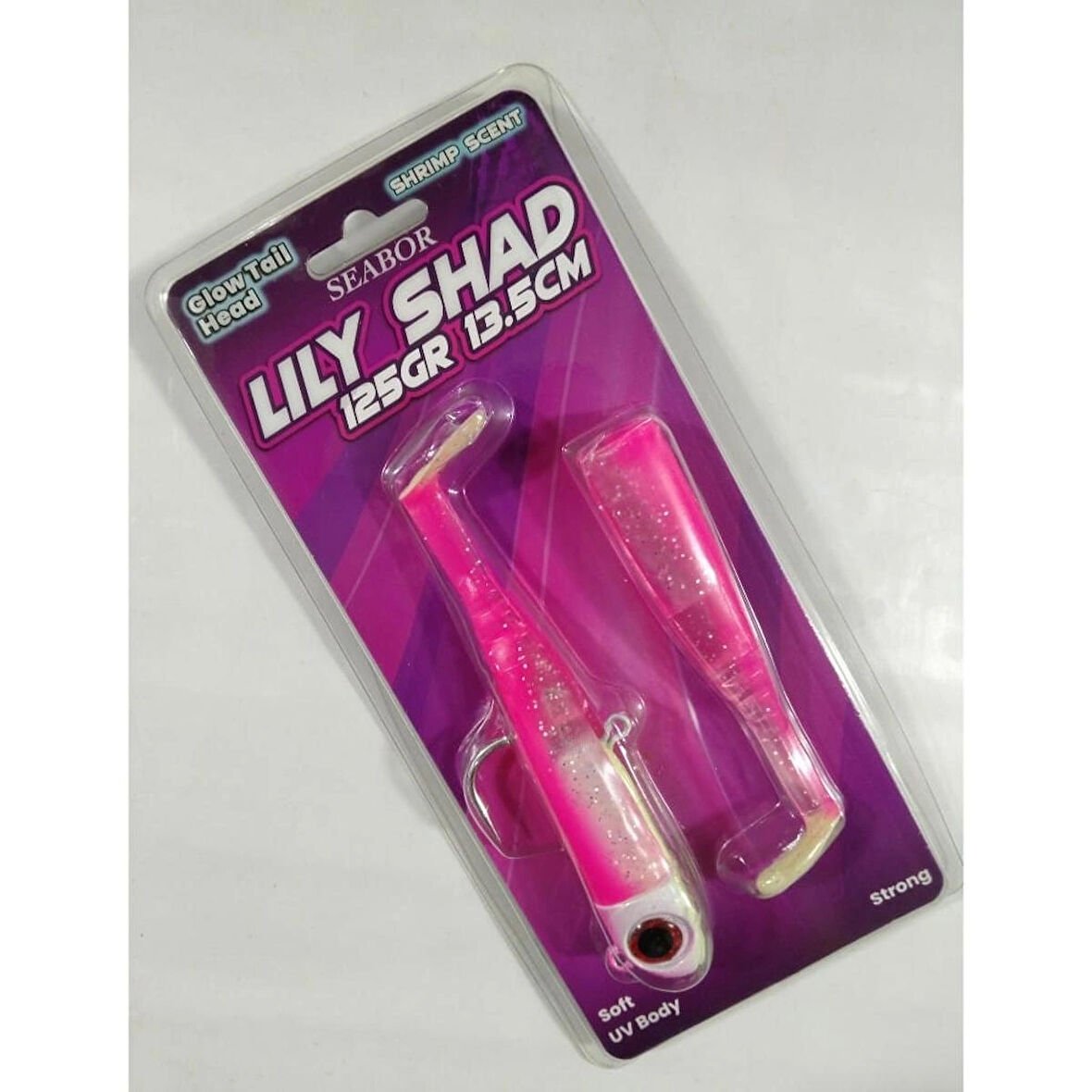 SEABOR LILY SHAD 125 GR 13,5 CM 2+1 SİLİKON YEM - PİNK UV