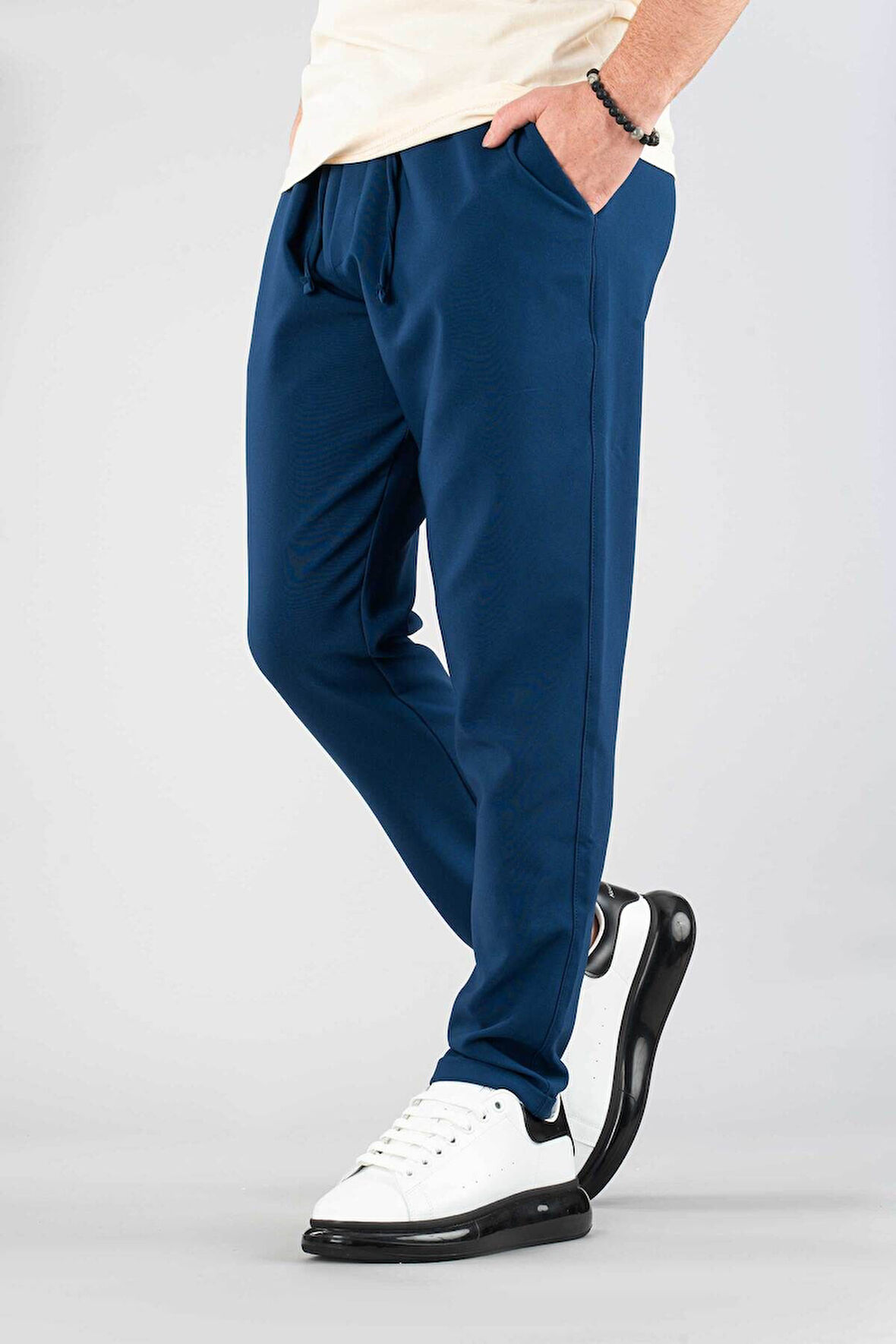 Erkek Jogger Pantolon Beli Lastikli İpli Pamuklu Rahat Boyfriend Pantolon