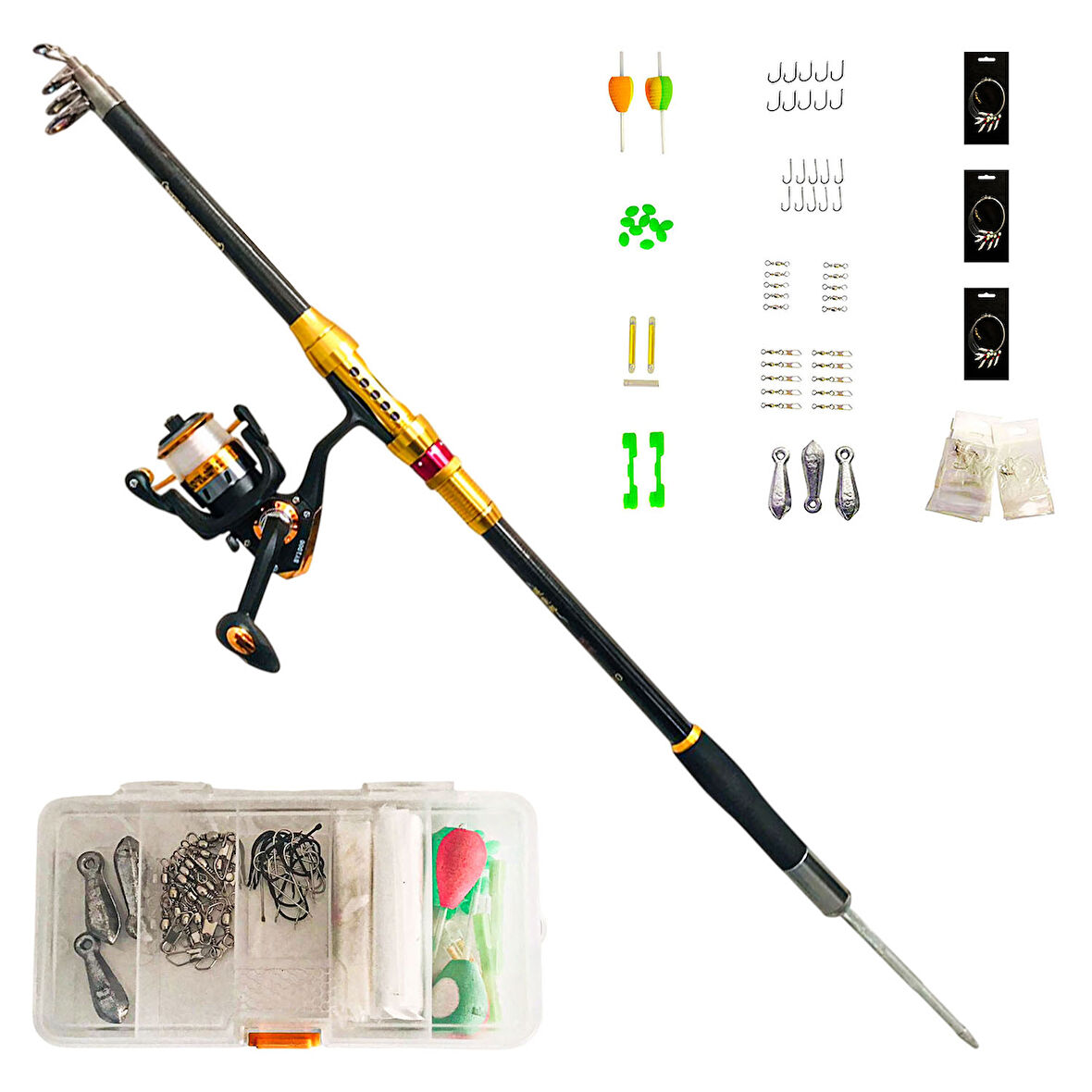 Hızlı Balık 70 Parça Hazır olta seti  210 cm