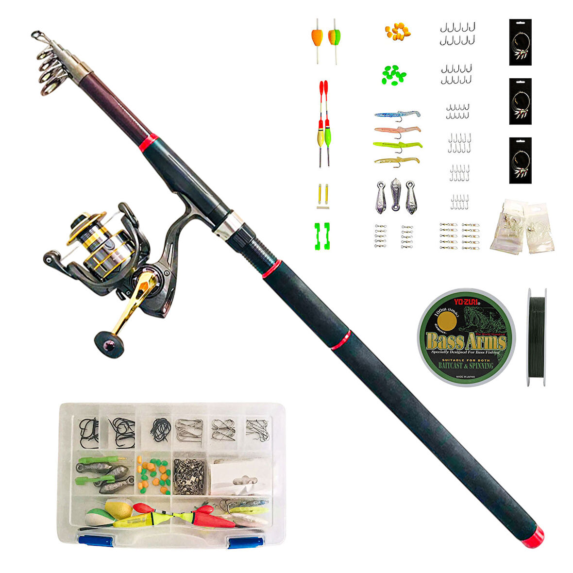 Hızlı Balık 125 Parça Hazır olta seti 300 cm