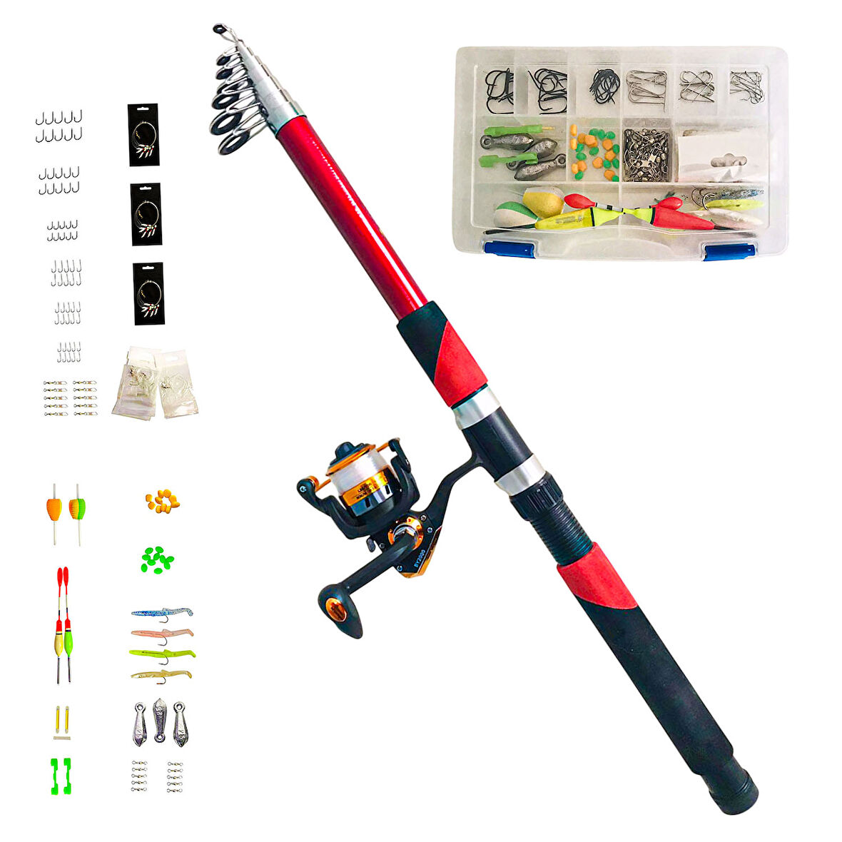 Hızlı Balık 125 Parça Hazır olta seti -300 cm