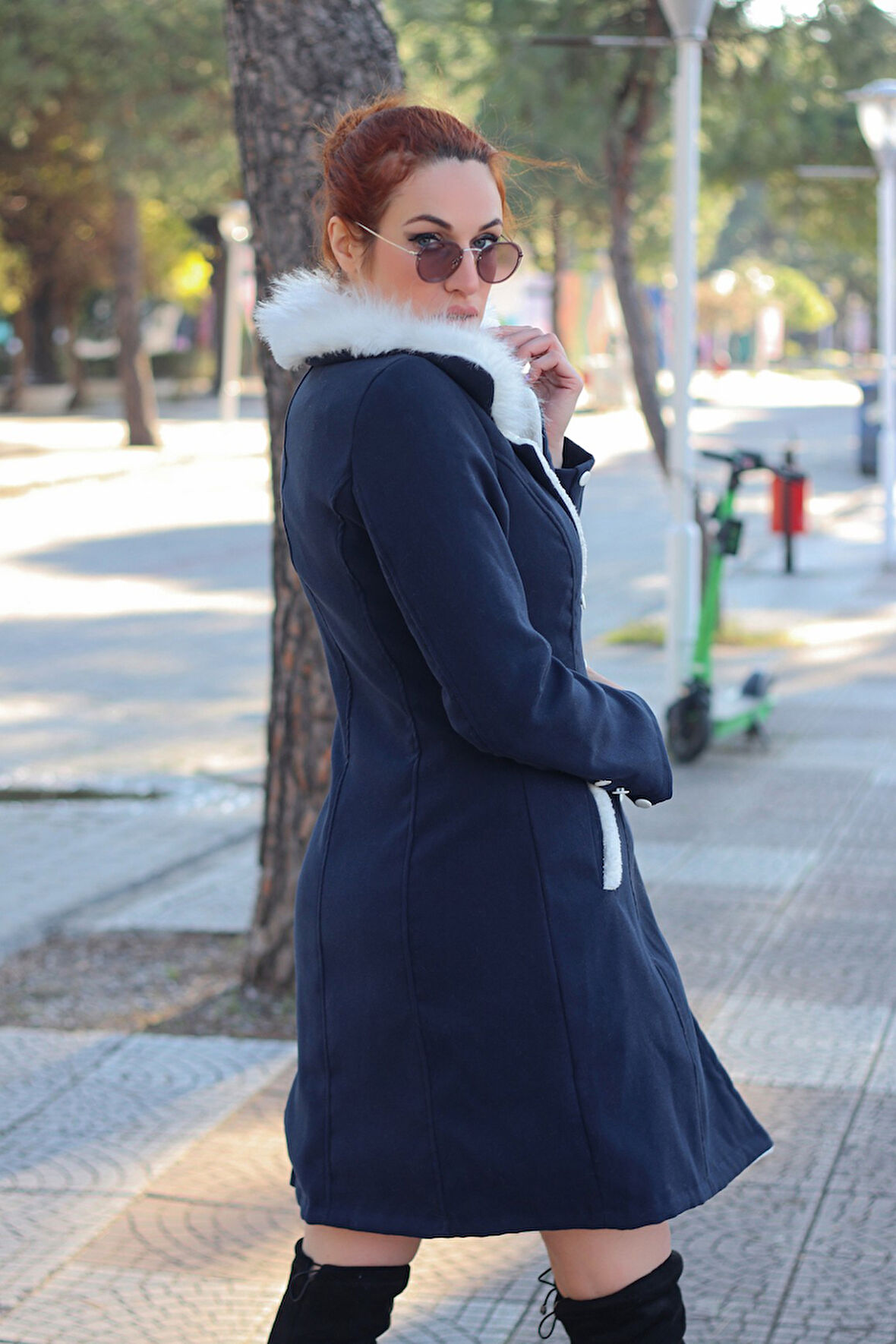 Kışlık Günlük Kaşe Kadın Kaban