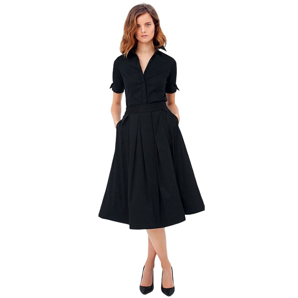 Keten Günlük Yazlık Ofis Kadın Elbisesi