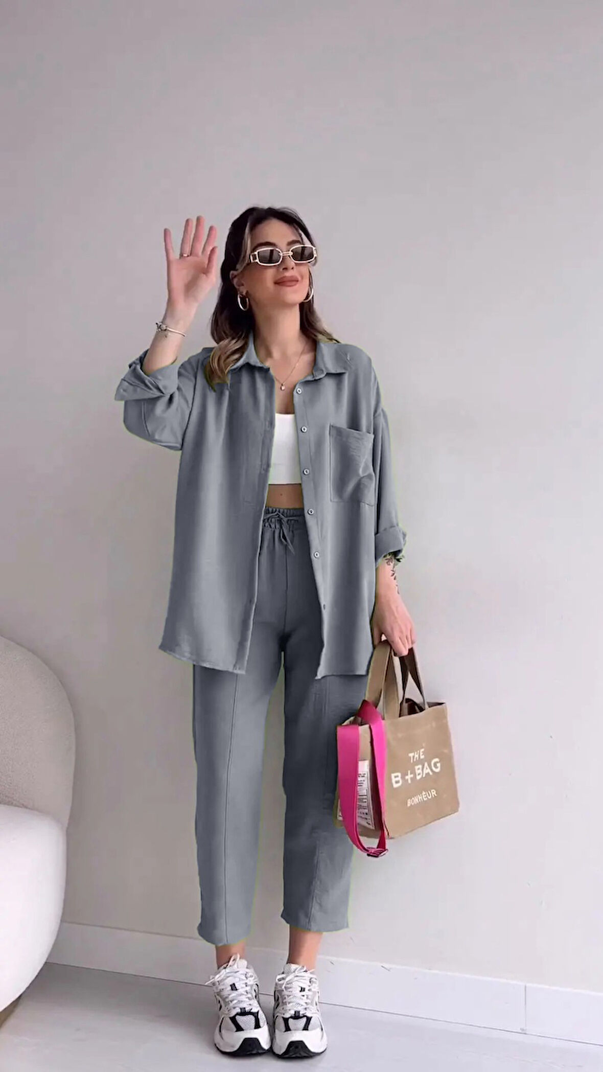 Keten Günlük İkili Takım Elbise Pantolon Gömlek