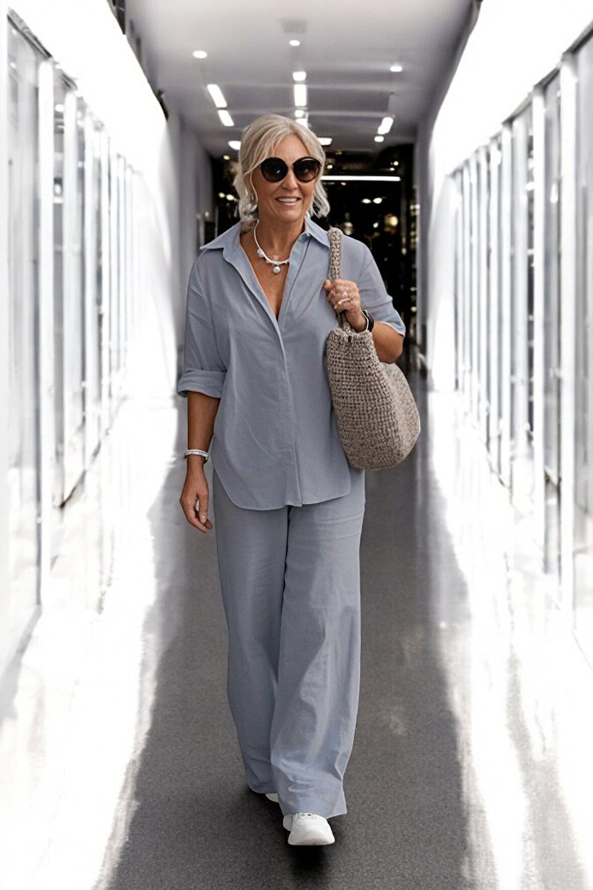 Yazlık Rahat Alt Üst Gömlek Pantolon Keten Takım