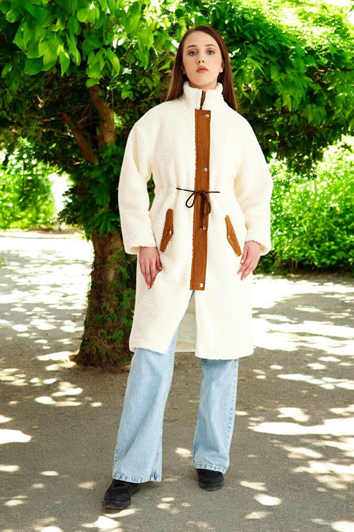 Kışlık Fermuarlı Şık Peluş Ceket