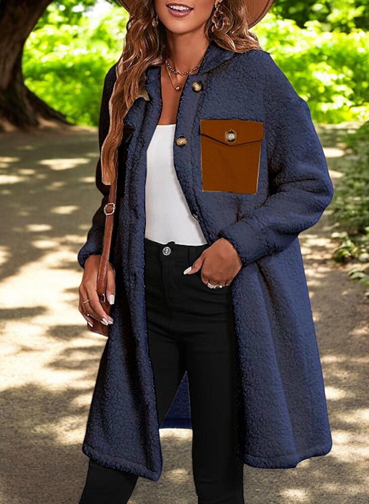 Kışlık Cep Detaylı Şık Peluş Ceket