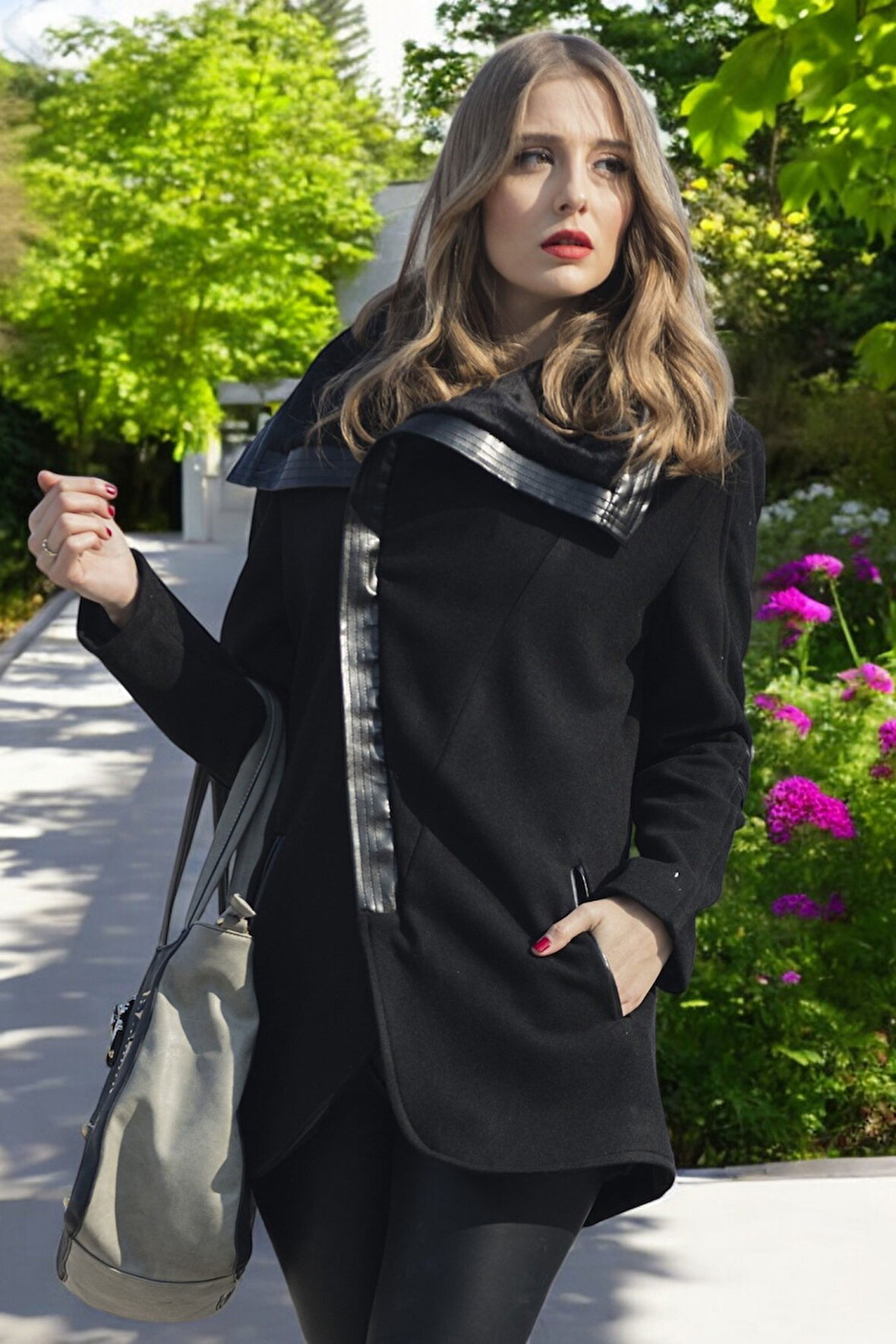 Kışlık Kaşmir Yaka Kaşe Kadın Kaban