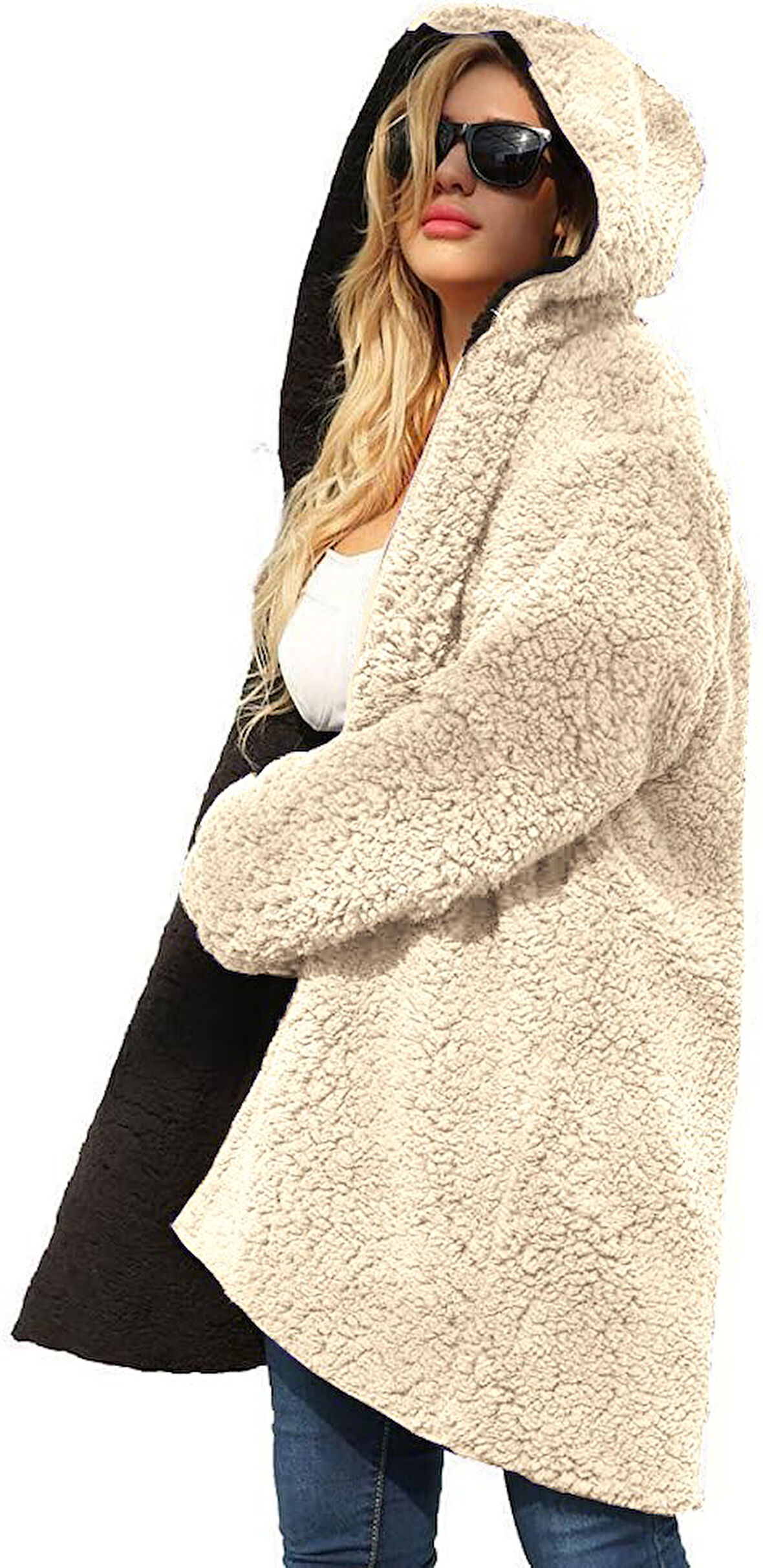 Peluş Çift Taraflı Tüylü Ceket