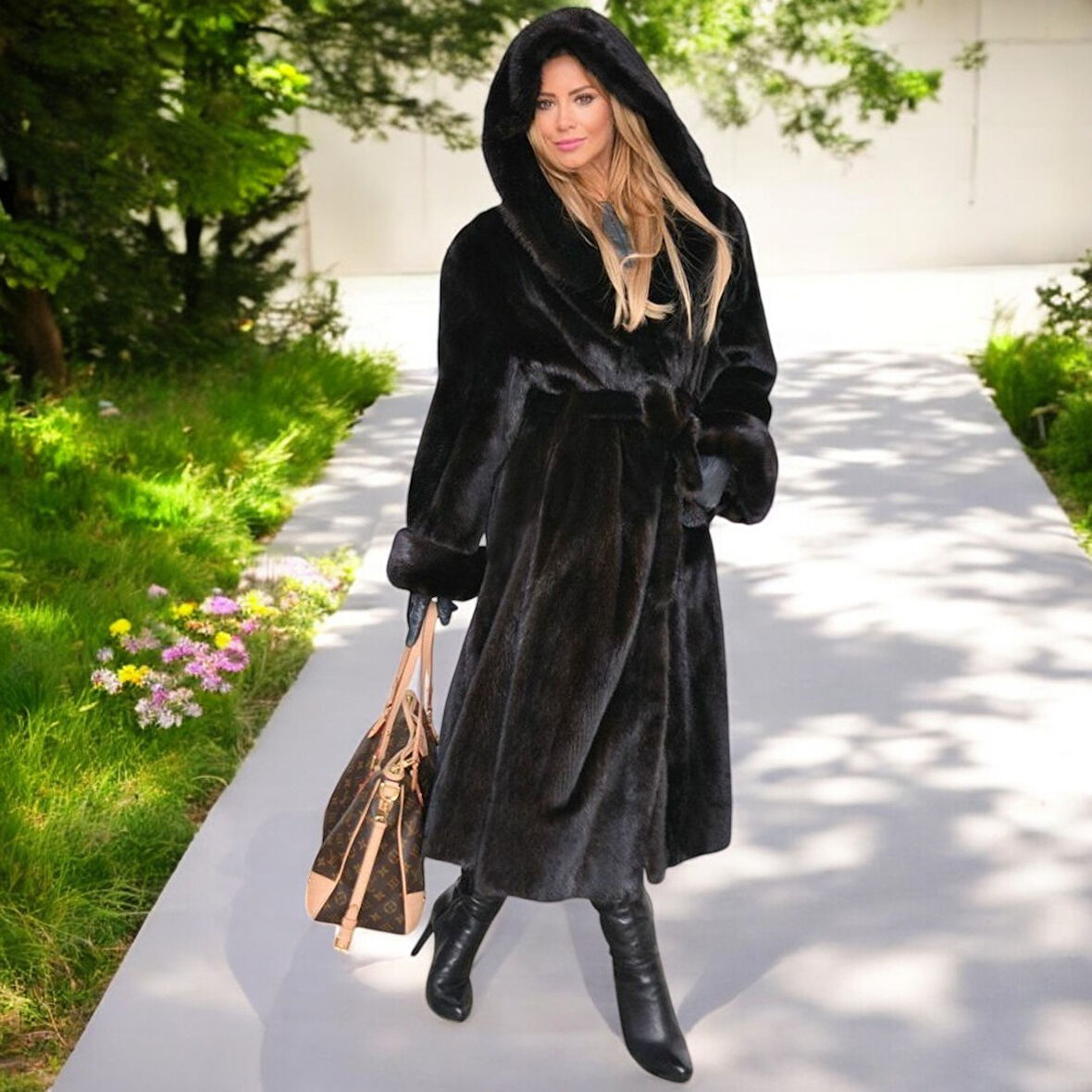 Kışlık Uzun Kadın Peluş Ceket