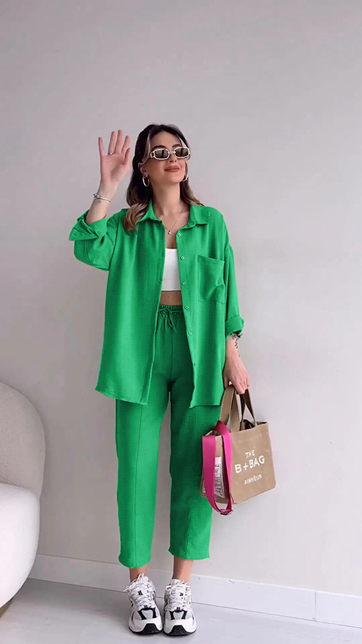 Keten Günlük İkili Takım Elbise Pantolon Gömlek