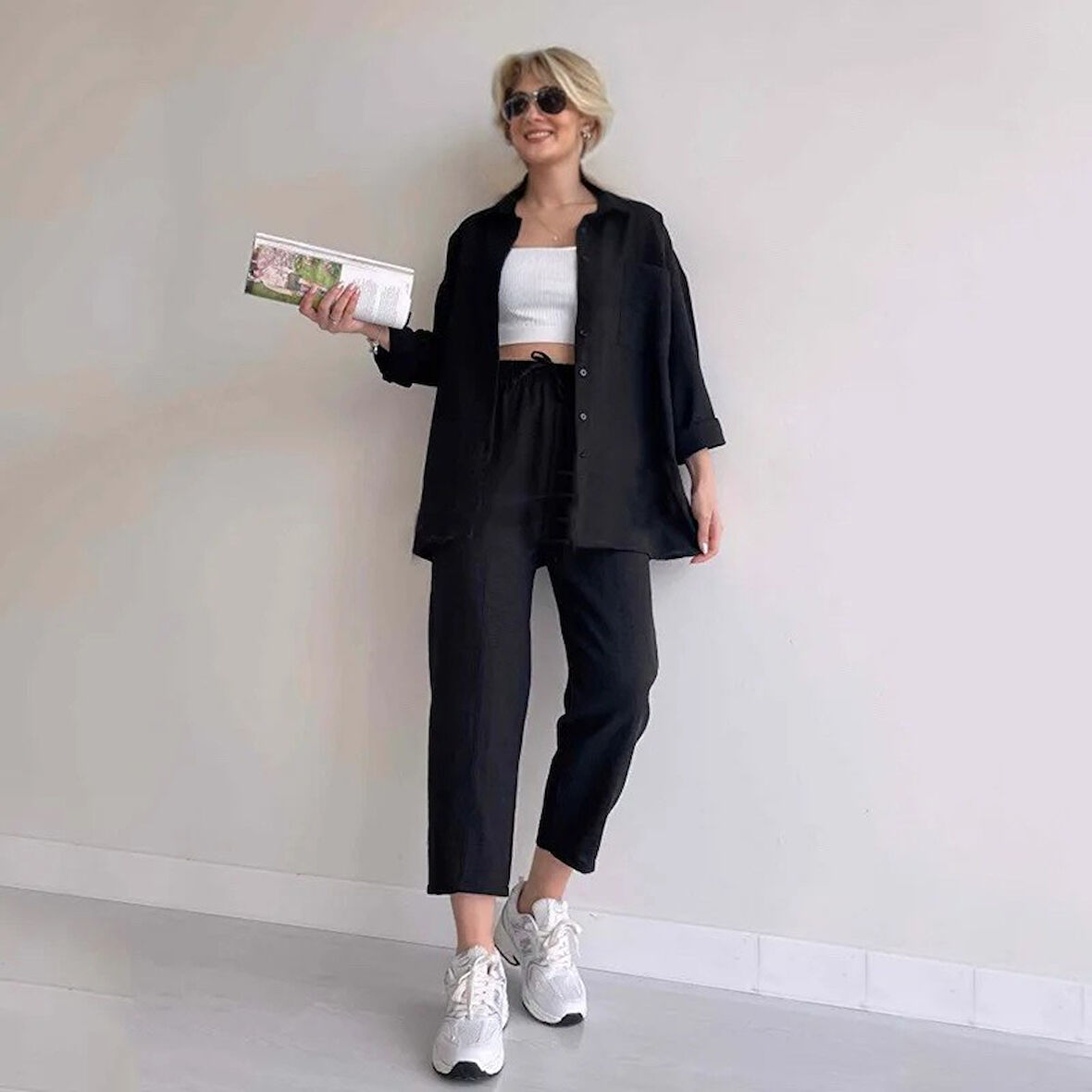 Keten Gömlek Pantolon Günlük İkili Takım Elbise