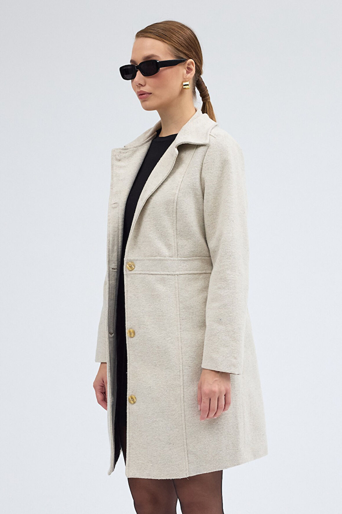 Dikiş Detaylı Tasarım Kaşe Kaban