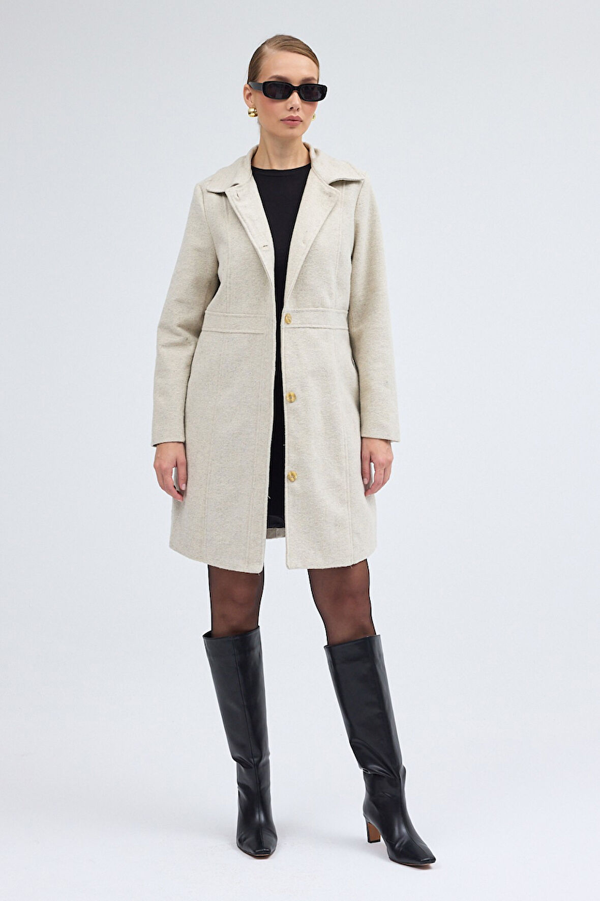 Dikiş Detaylı Tasarım Kaşe Kaban