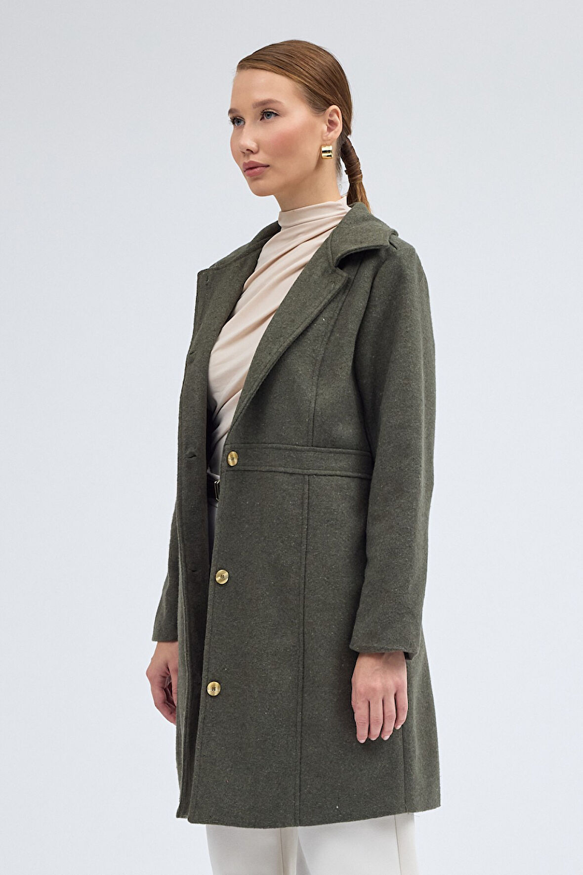 Dikiş Detaylı Tasarım Kaşe Kaban