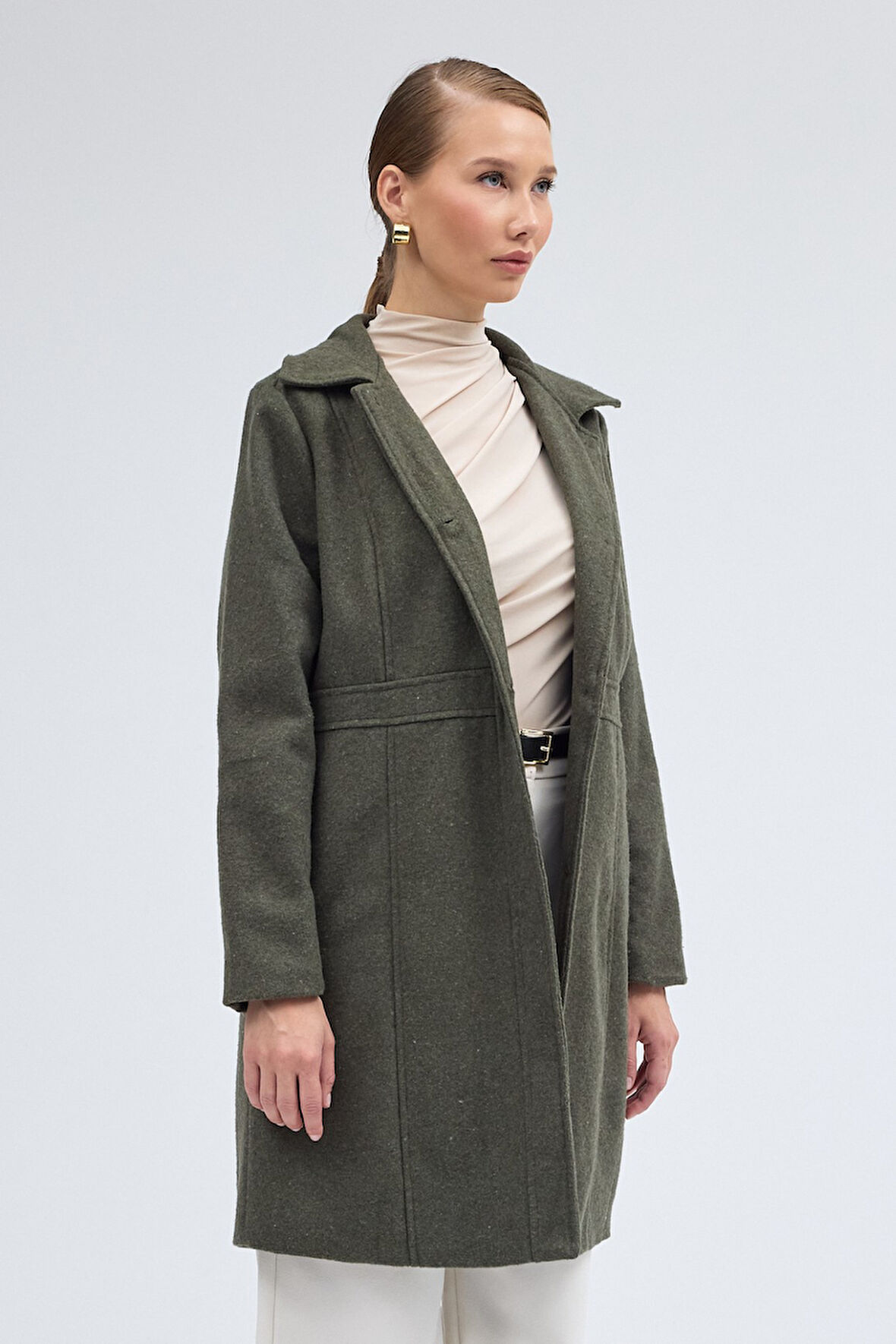 Dikiş Detaylı Tasarım Kaşe Kaban