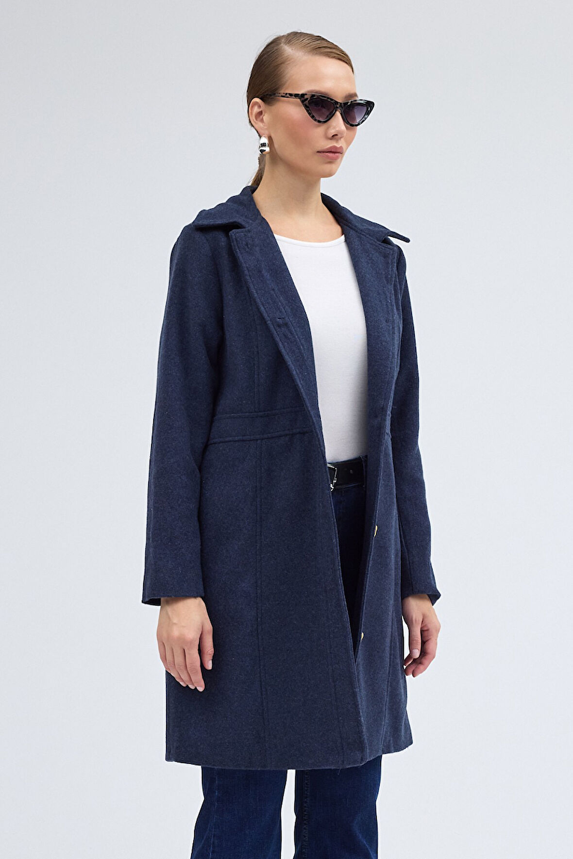 Dikiş Detaylı Tasarım Kaşe Kaban