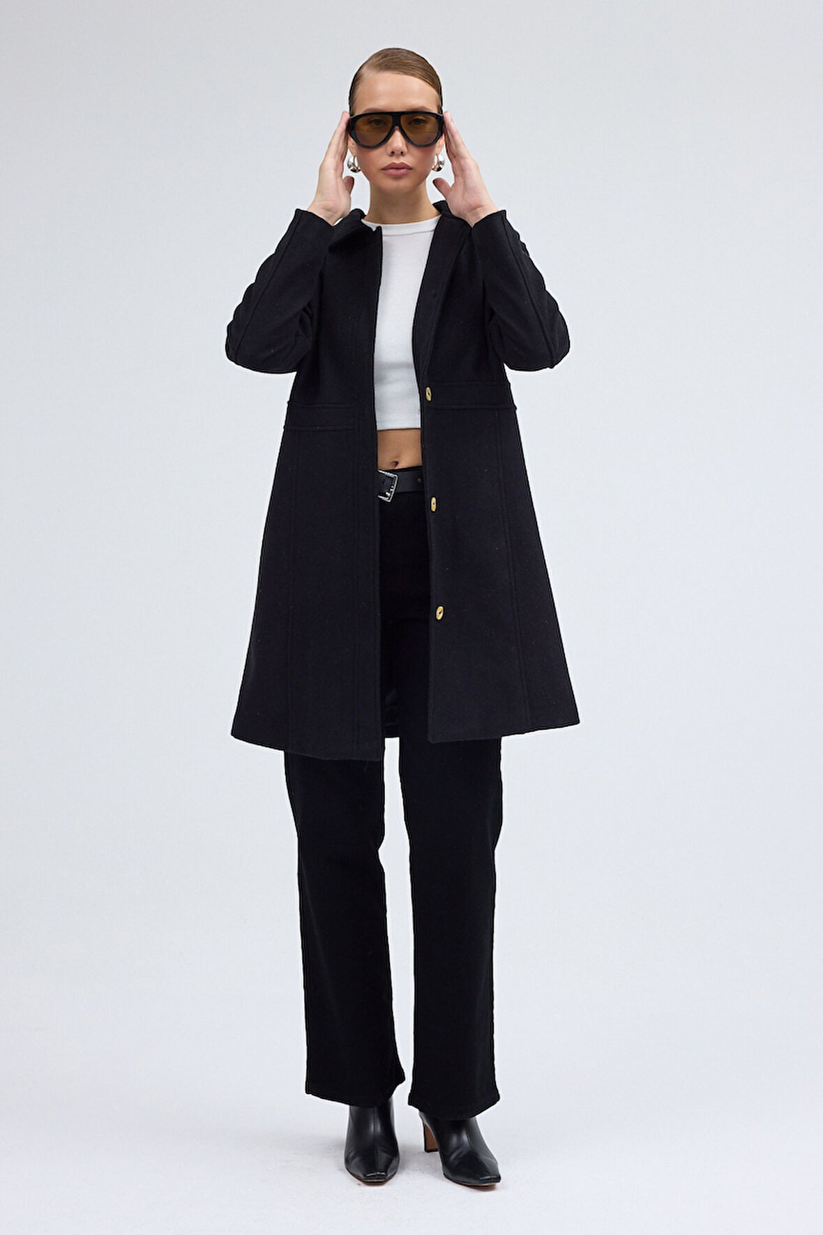 Dikiş Detaylı Tasarım Kaşe Kaban