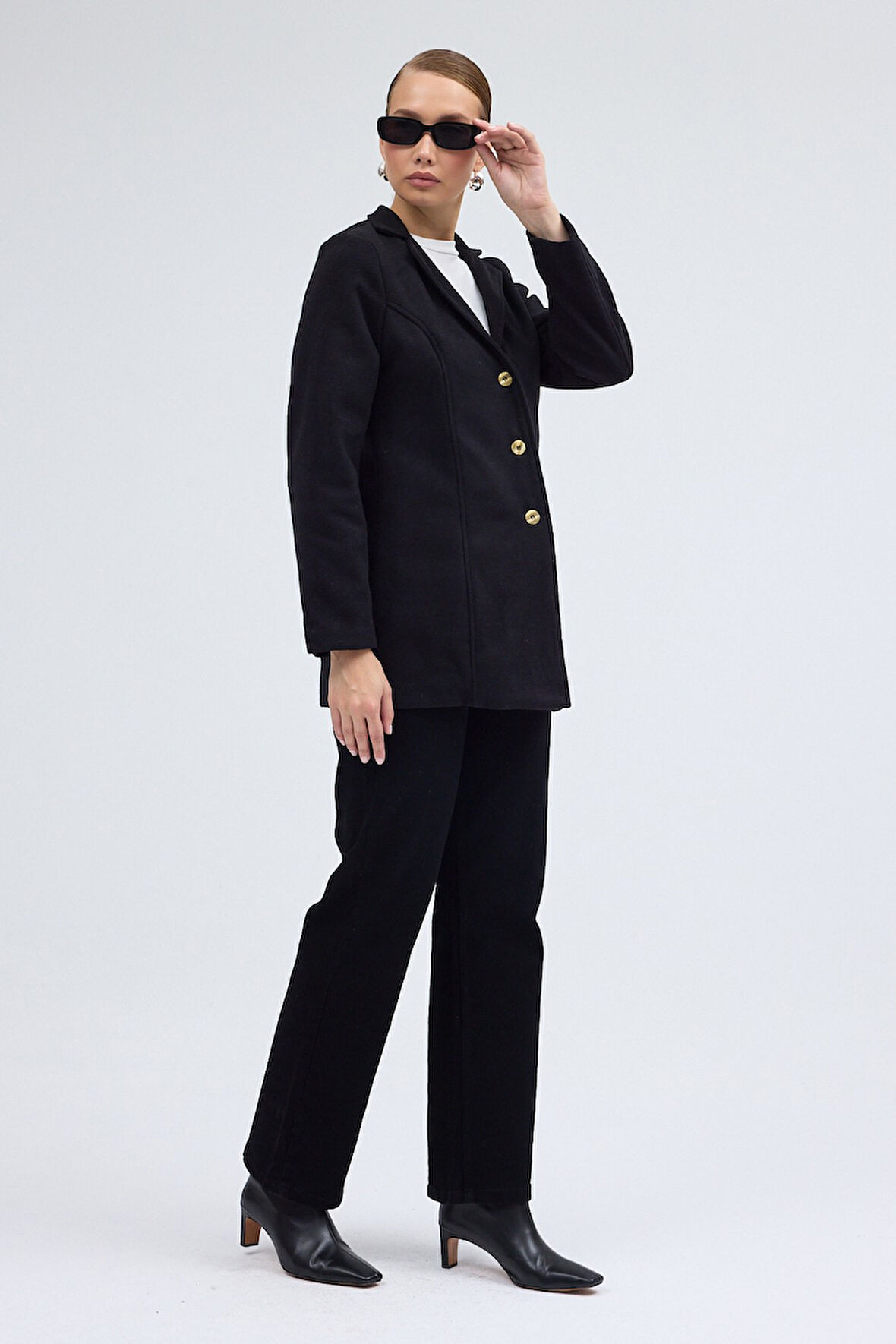 Tasarım Yaka Kısa Boy Kaşe Kaban