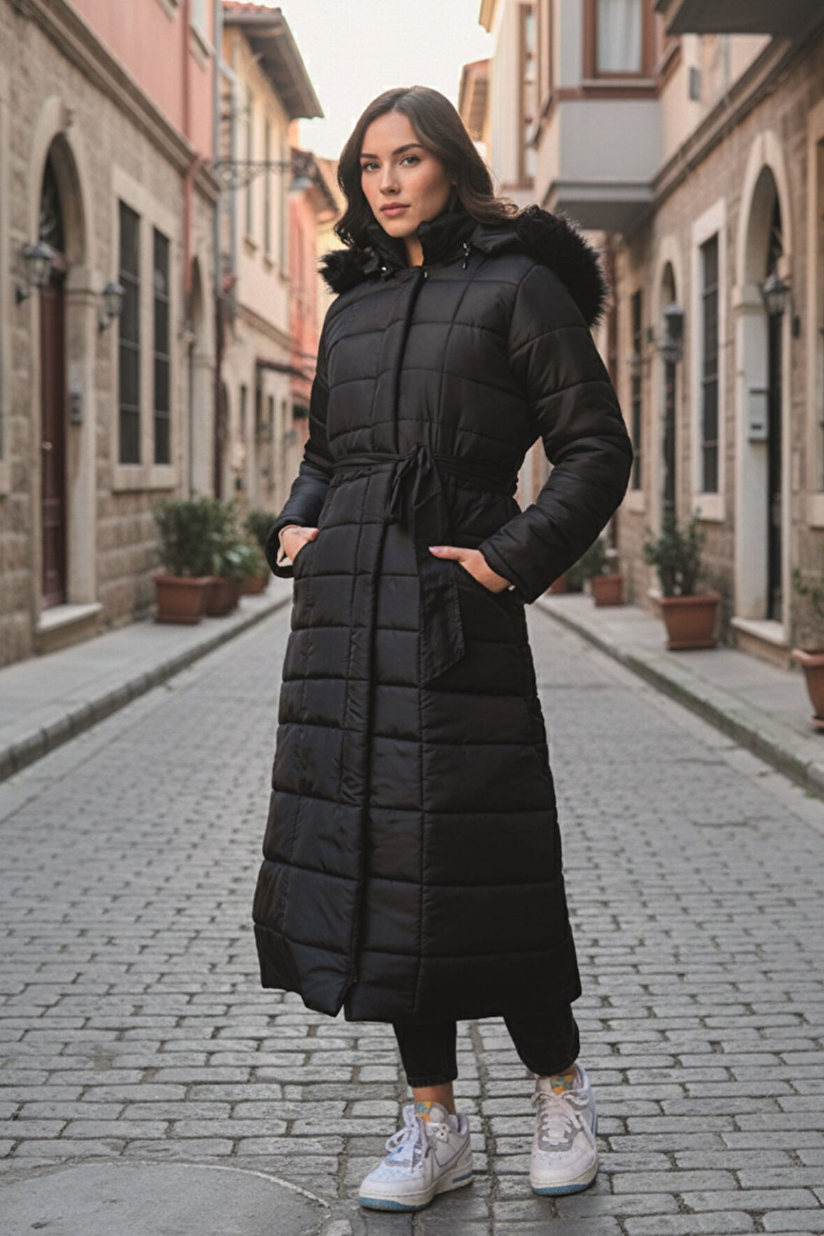 Günlük Kışlık Tam Boy Kadın Şişme Mont