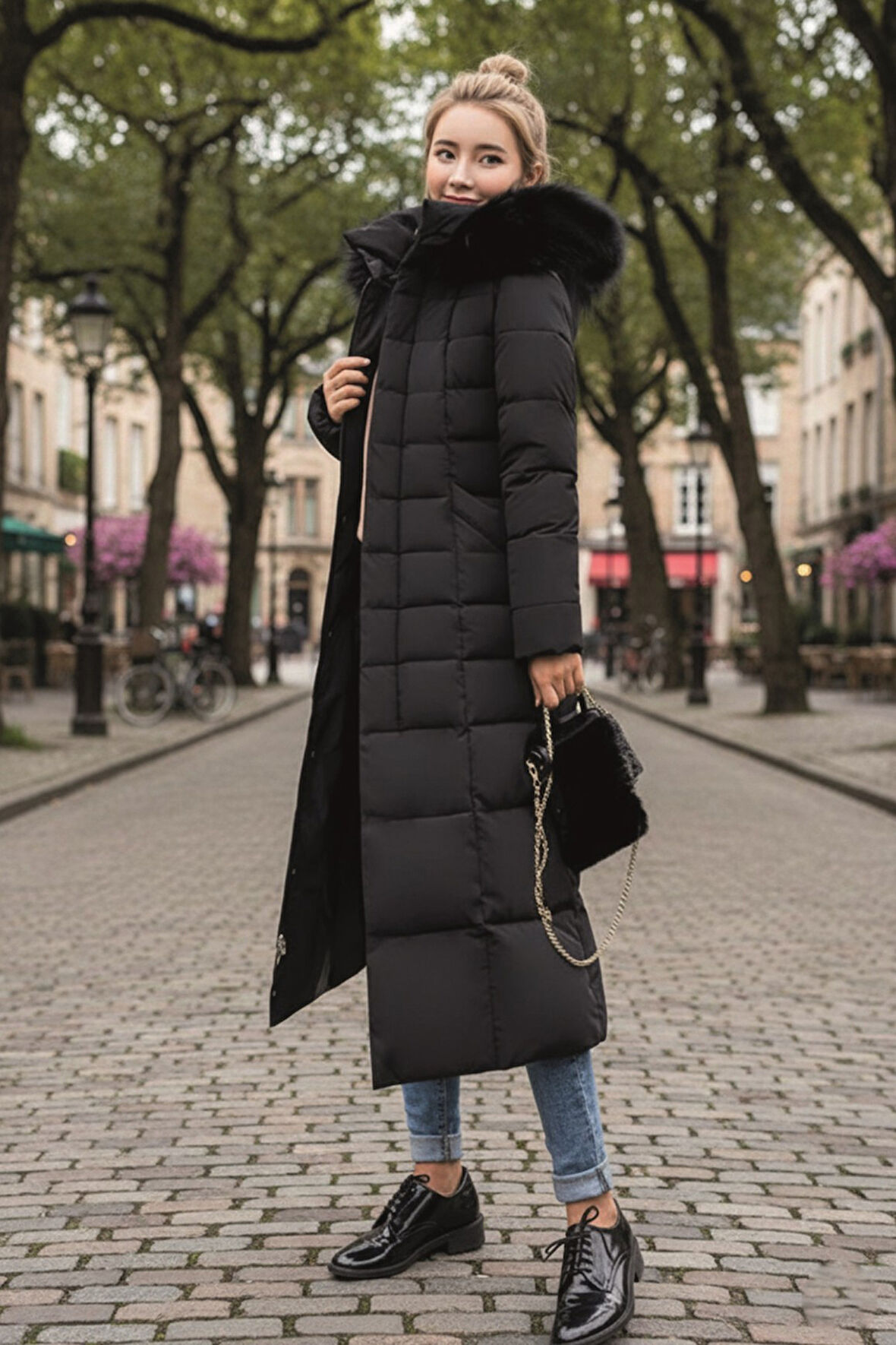 Günlük Kışlık Tam Boy Kadın Şişme Mont