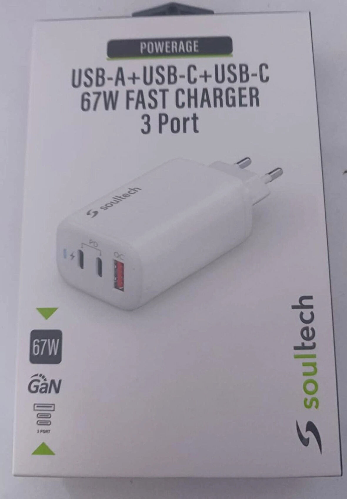 USB-A+USB-C+USB-C 67W FAST CHARGER 3 PORT