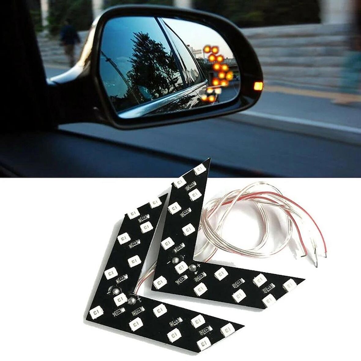 Citroen C4 Uyumlu Ayna Gündüz Ledi Amber Renk 14 Led'li