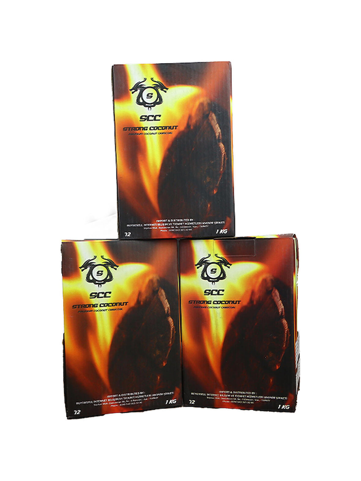 SCC STRONG COCONUT NARGİLE KÖMÜRÜ HİNDİSTAN CEVİZİ (1KG 72 ADET)