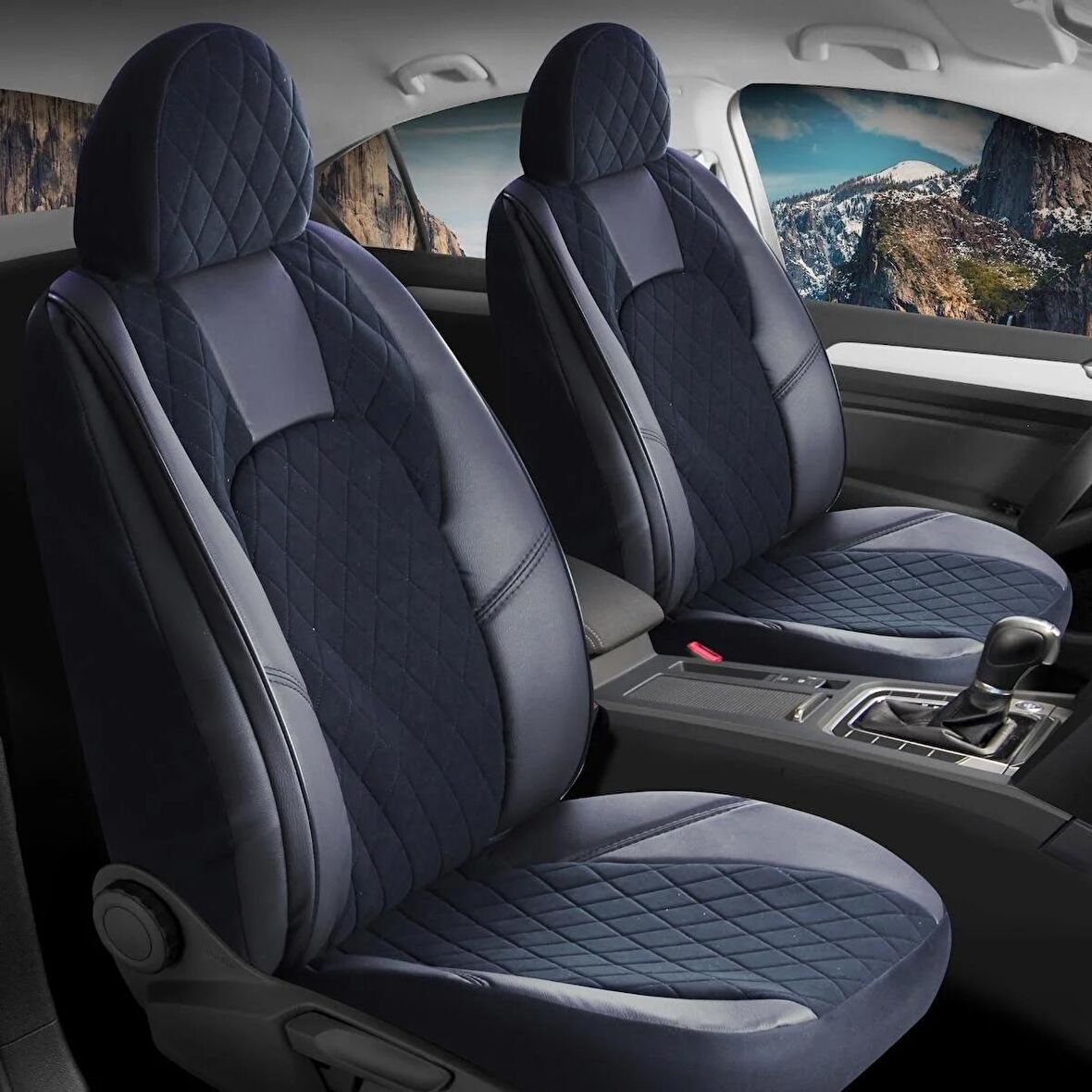 
Renault Fluence Uyumlu Yarı Deri Oto Koltuk Kılıfı Ön Arka Set Chester Serisi Siyah 