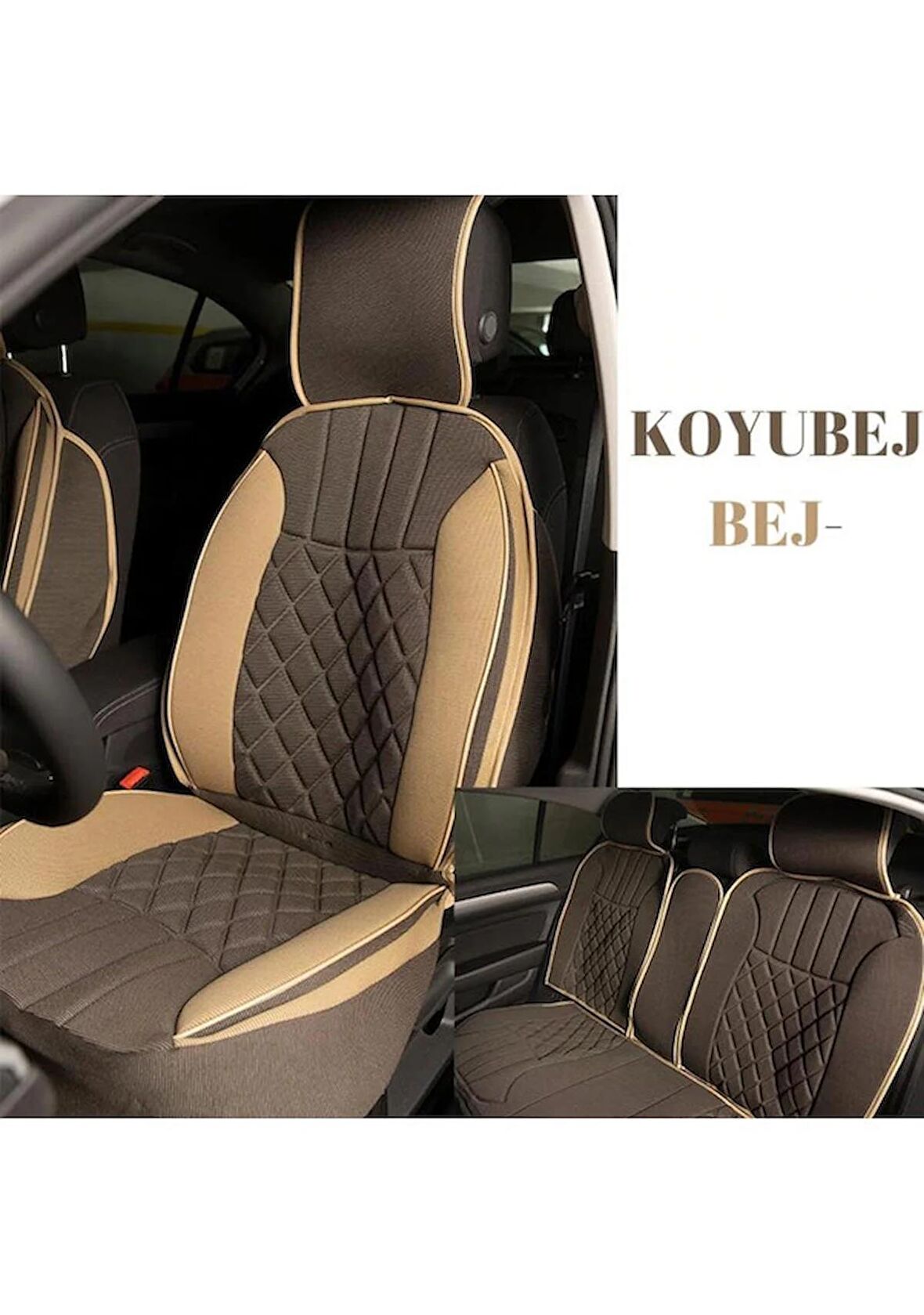 
Fiat Egea HB Uyumlu Lüks Oto Koltuk Minderi Ön Arka Set Koyu Beje Bej