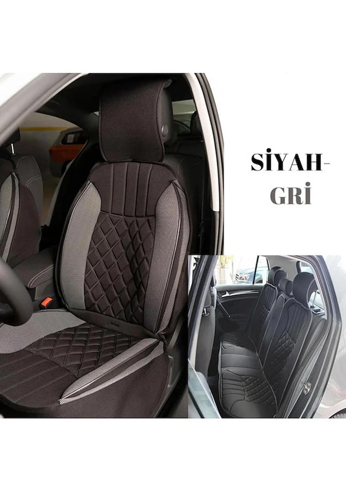 
Peugeot 301 Uyumlu Lüks Oto Koltuk Minderi Ön Arka Set Siyah Gri  