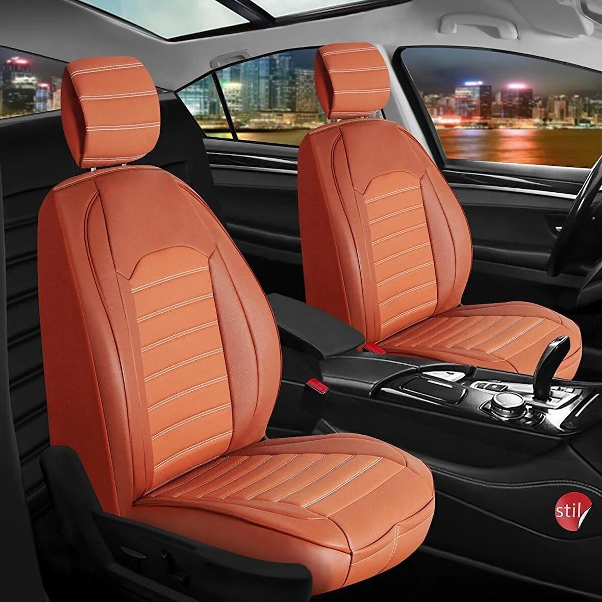 
Fiat Tipo Uyumlu Lüx Deri Oto Koltuk Kılıfı Ön Arka Set Tarçın SC