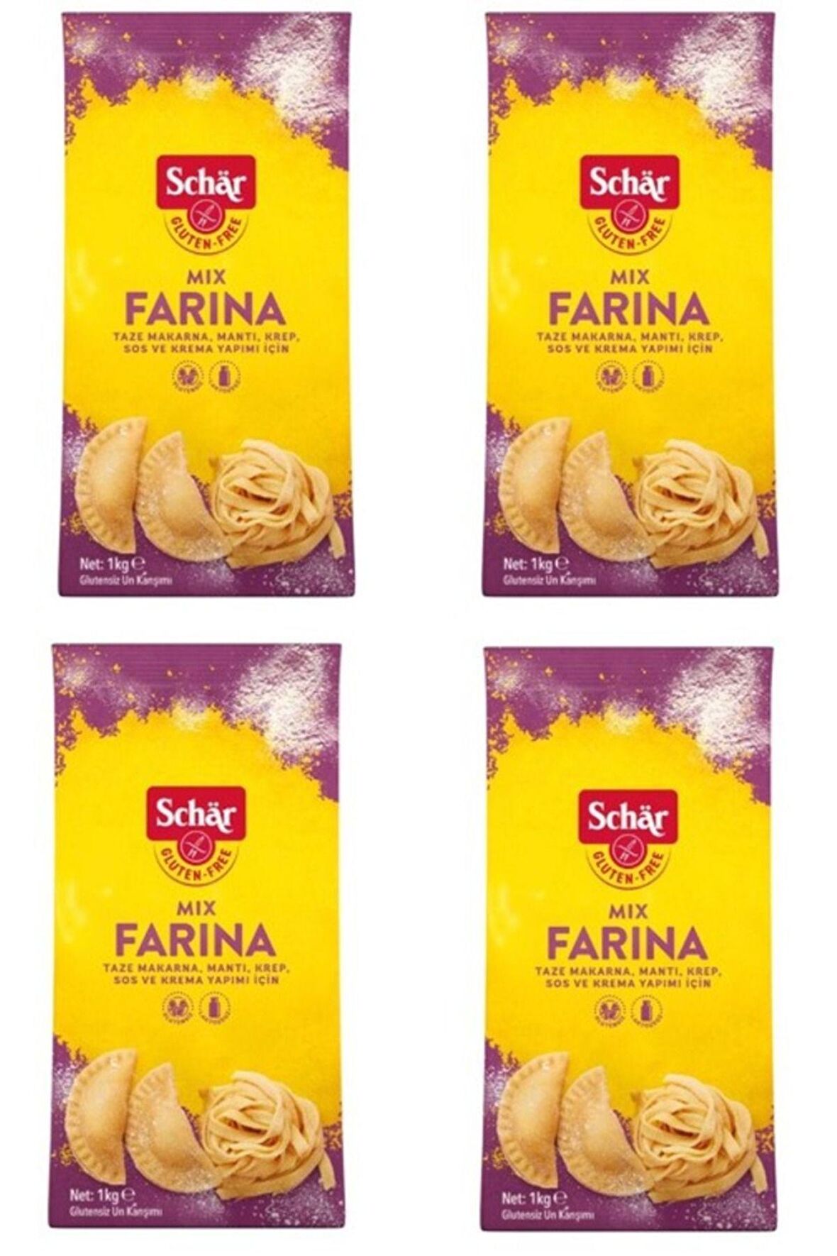 Mix Farina Glutensiz 1000G Makarna Erişte Mantı Unu 4 Adet