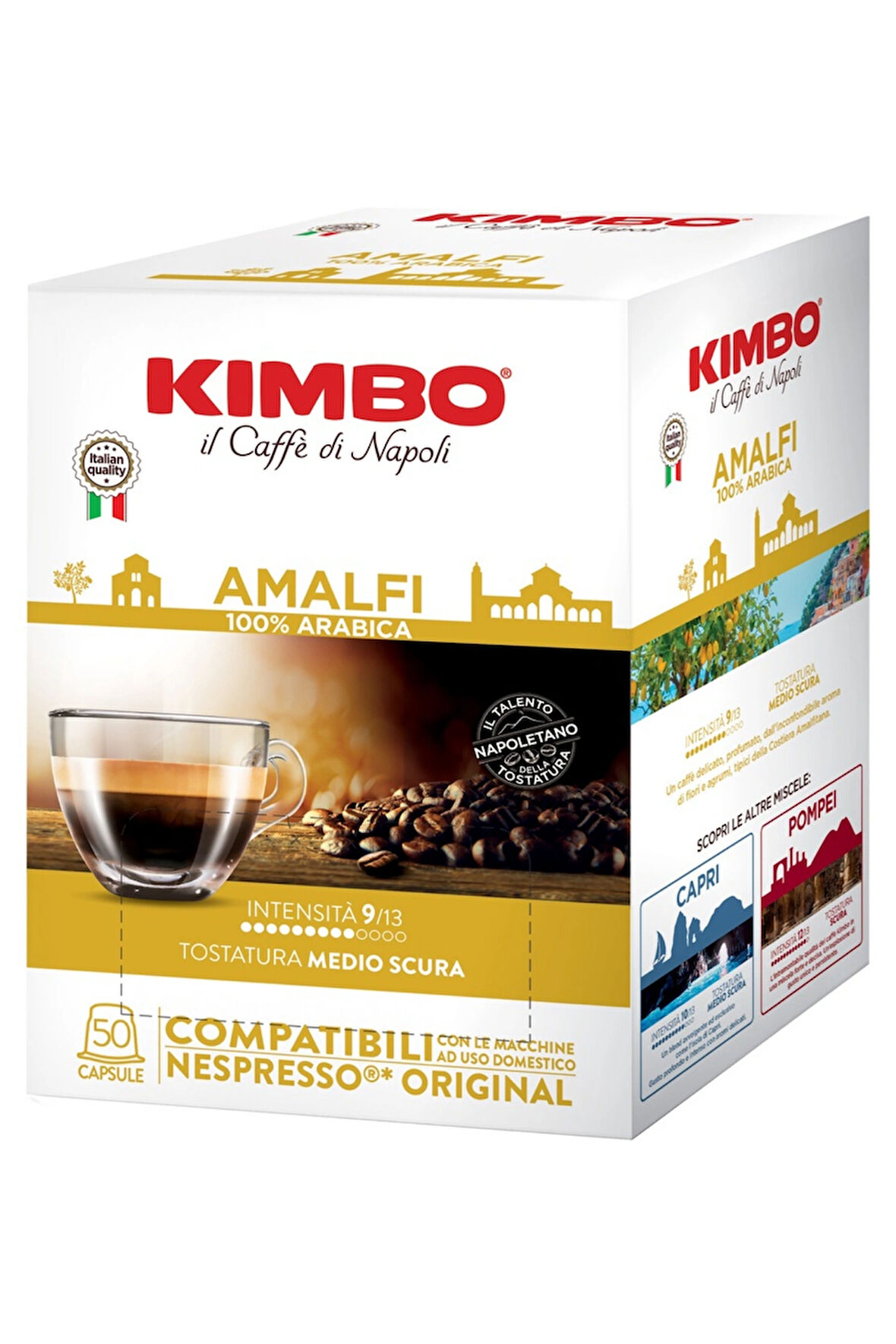 KIMBO Amalfi 100% Arabica Nespresso Uyumlu Kapsül Kahve (50’li Kutuda)