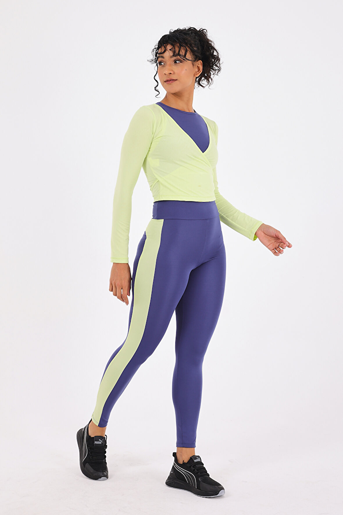 Scorp Equinox Kadın Spor Atlet Uzun Tayt Bluz 3lü Takım Saks