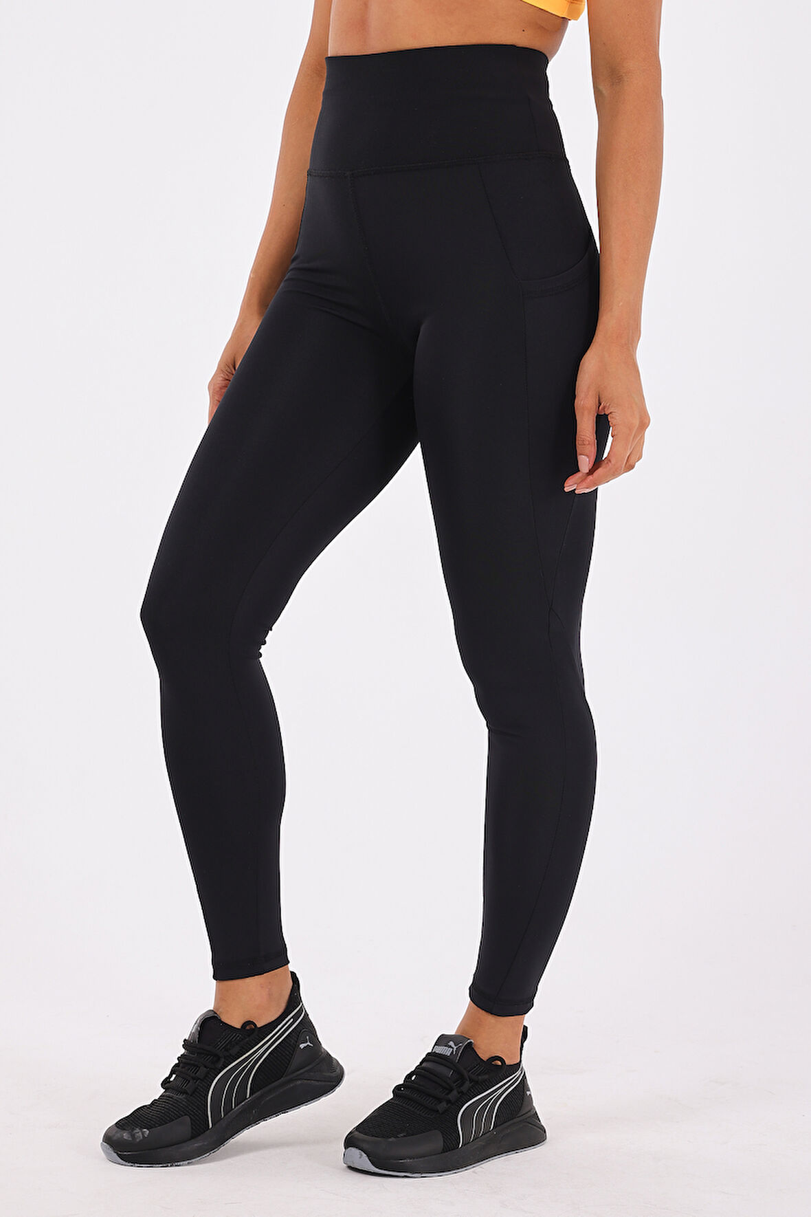 Scorp Sculpt Kadın Yüksek Bel Toparlayıcı Push Up Cepli Uzun Spor Tayt Siyah