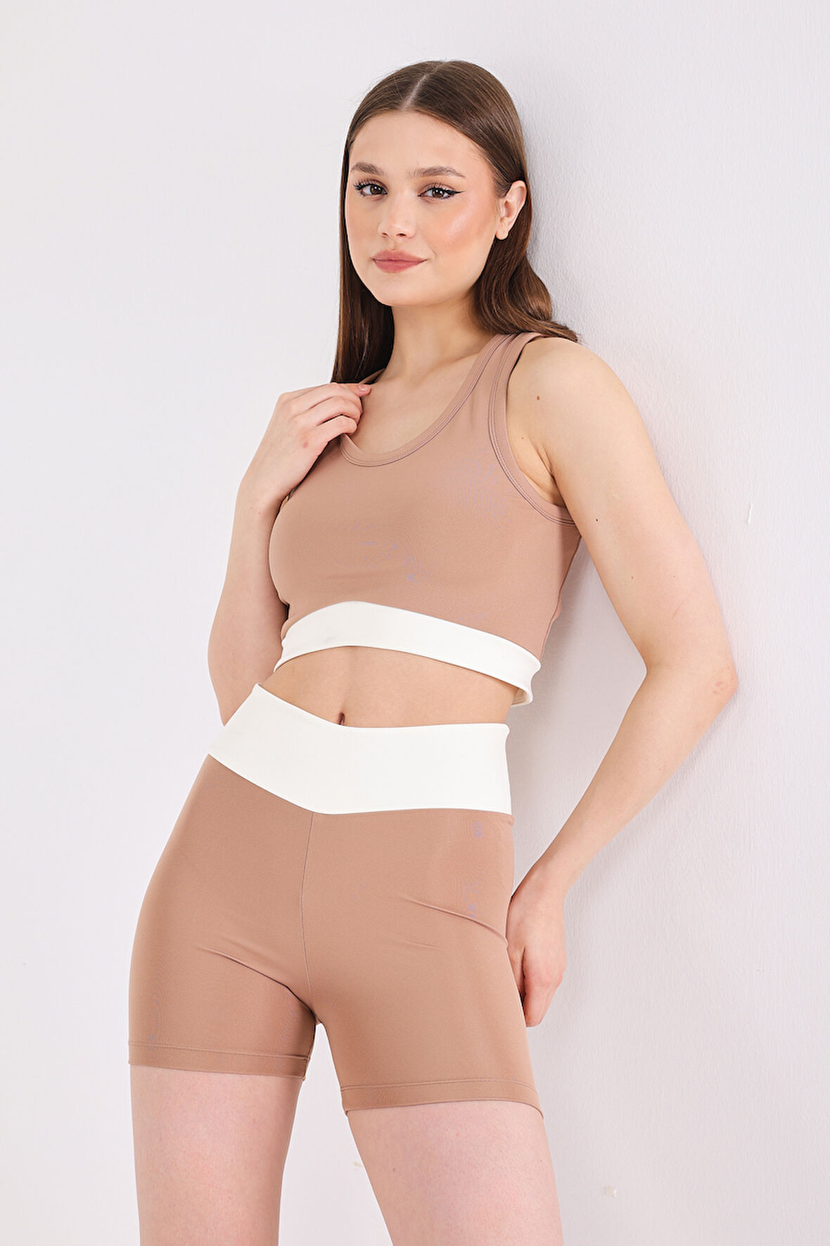 Scorp Sense Kadın Spor Kısa Biker Tayt Bej