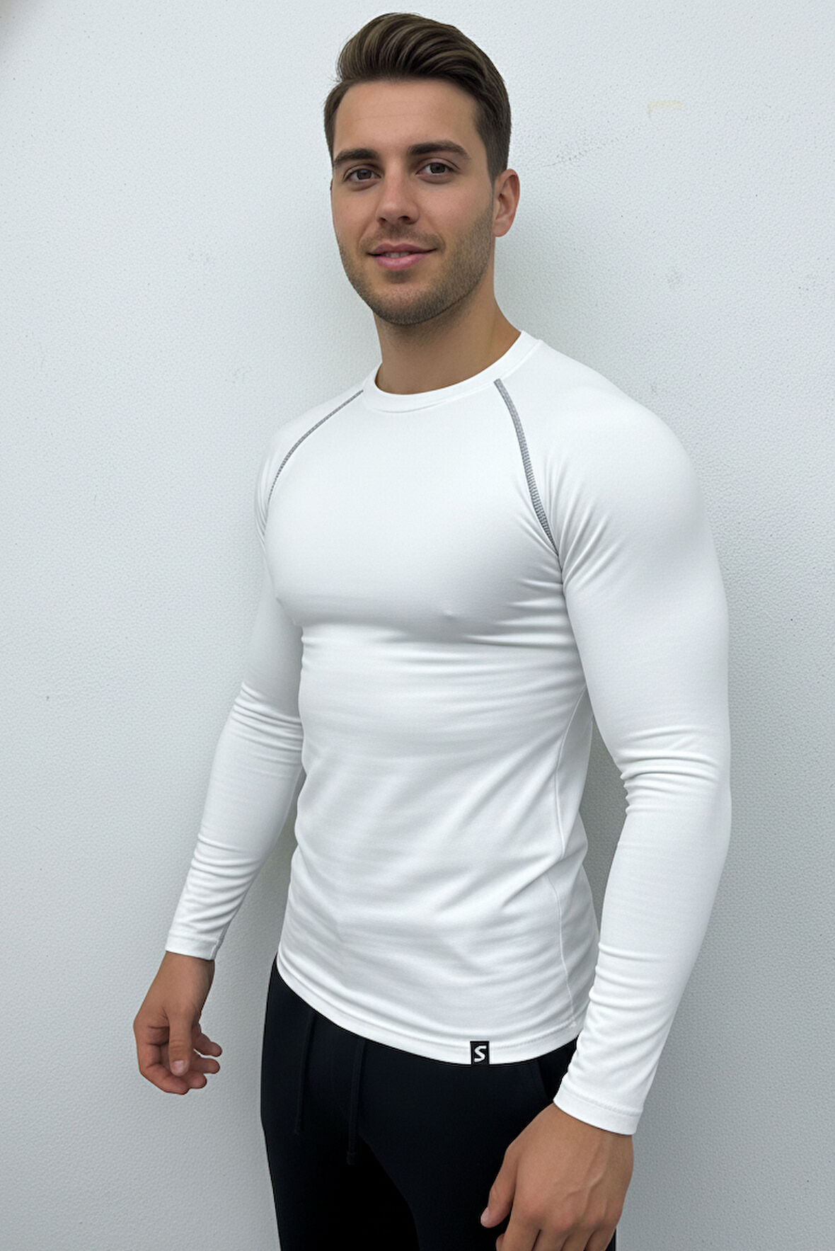 Scorp Thermo-Fit Erkek Termal İçlik Üst Kayak İçliği Bisiklet Yaka Beyaz