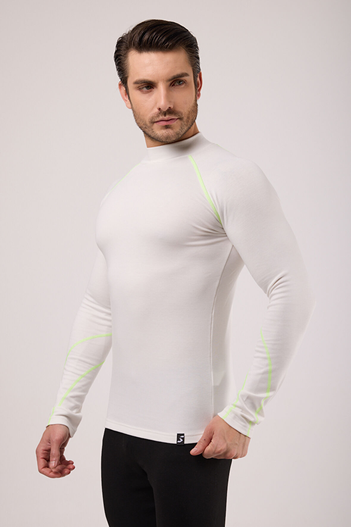 Scorp Thermo-Fit Erkek Termal İçlik Üst Kayak İçliği Ekru Beyaz Neon