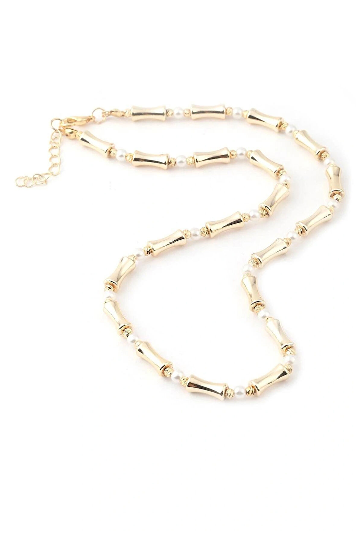 Vip İnci Taşlı Gold Renk Prinç Kadın Kolye