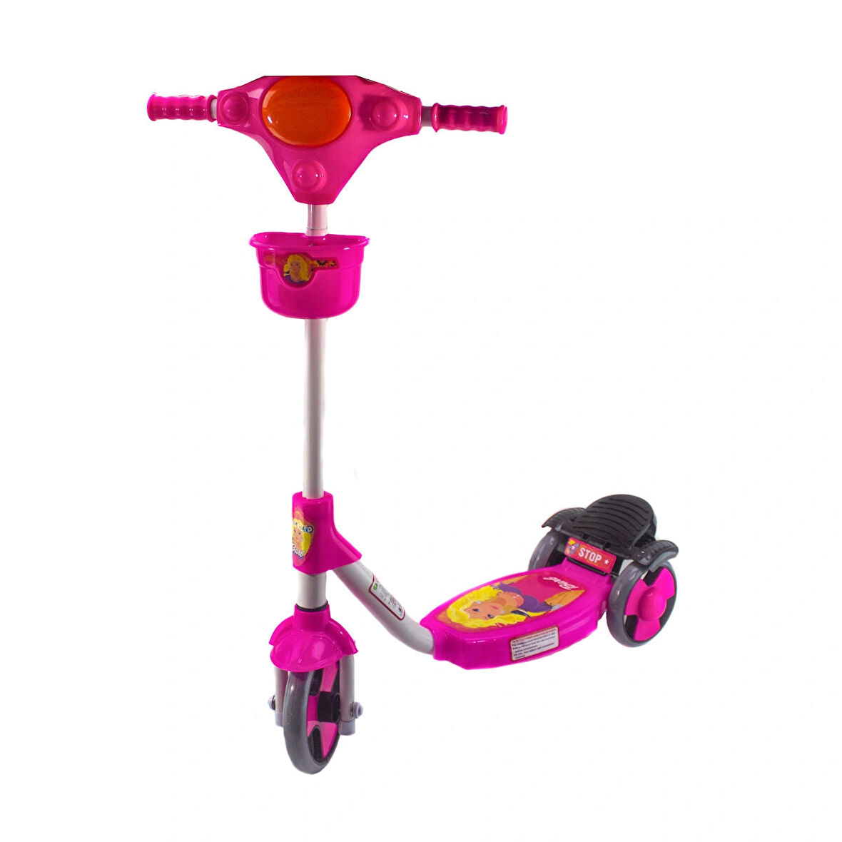 Scooter 3 Tekerlekli Frenli Prenses Scooter Sepetli 81 Cm